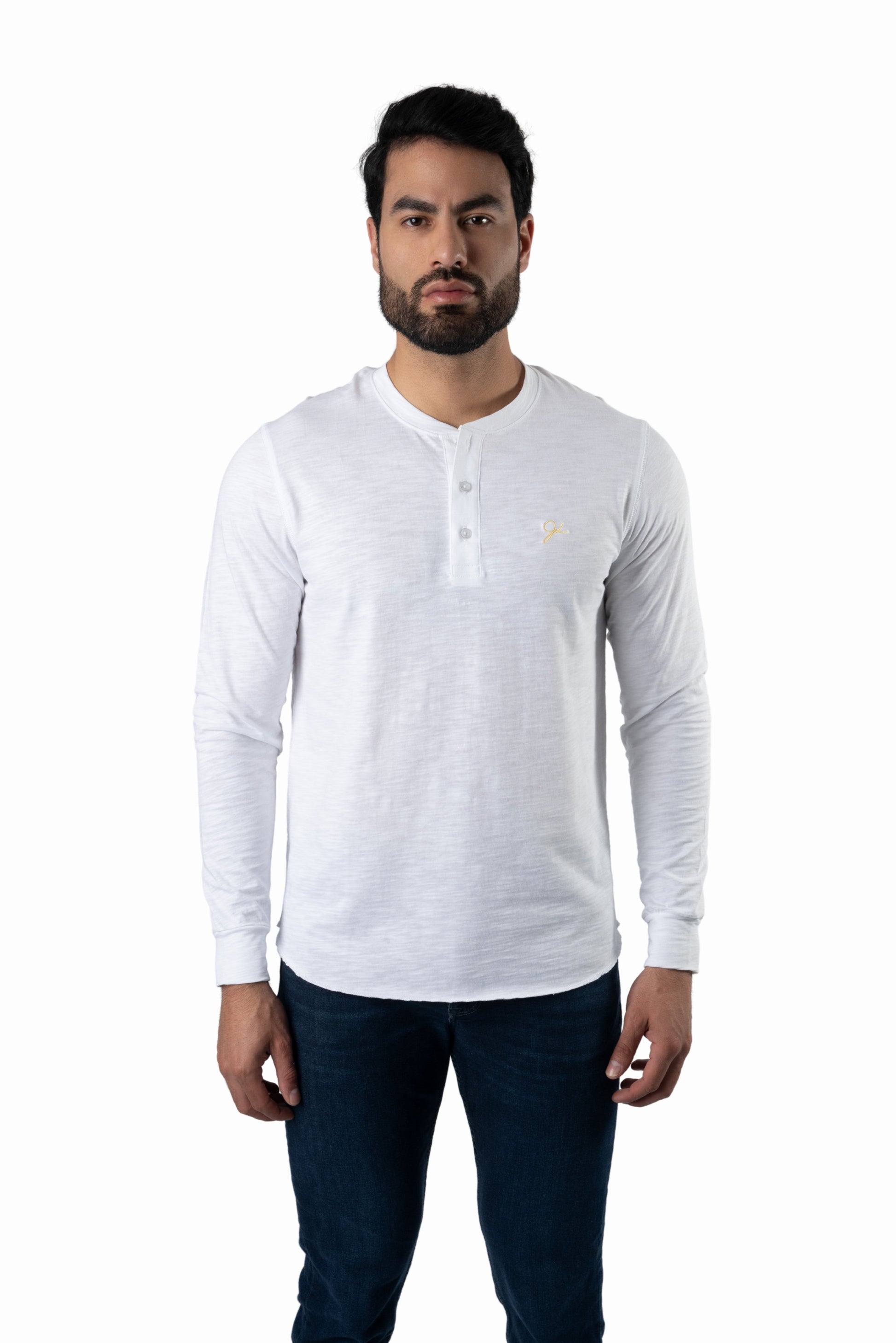 White Long Sleeve Henly HY-9211 Front