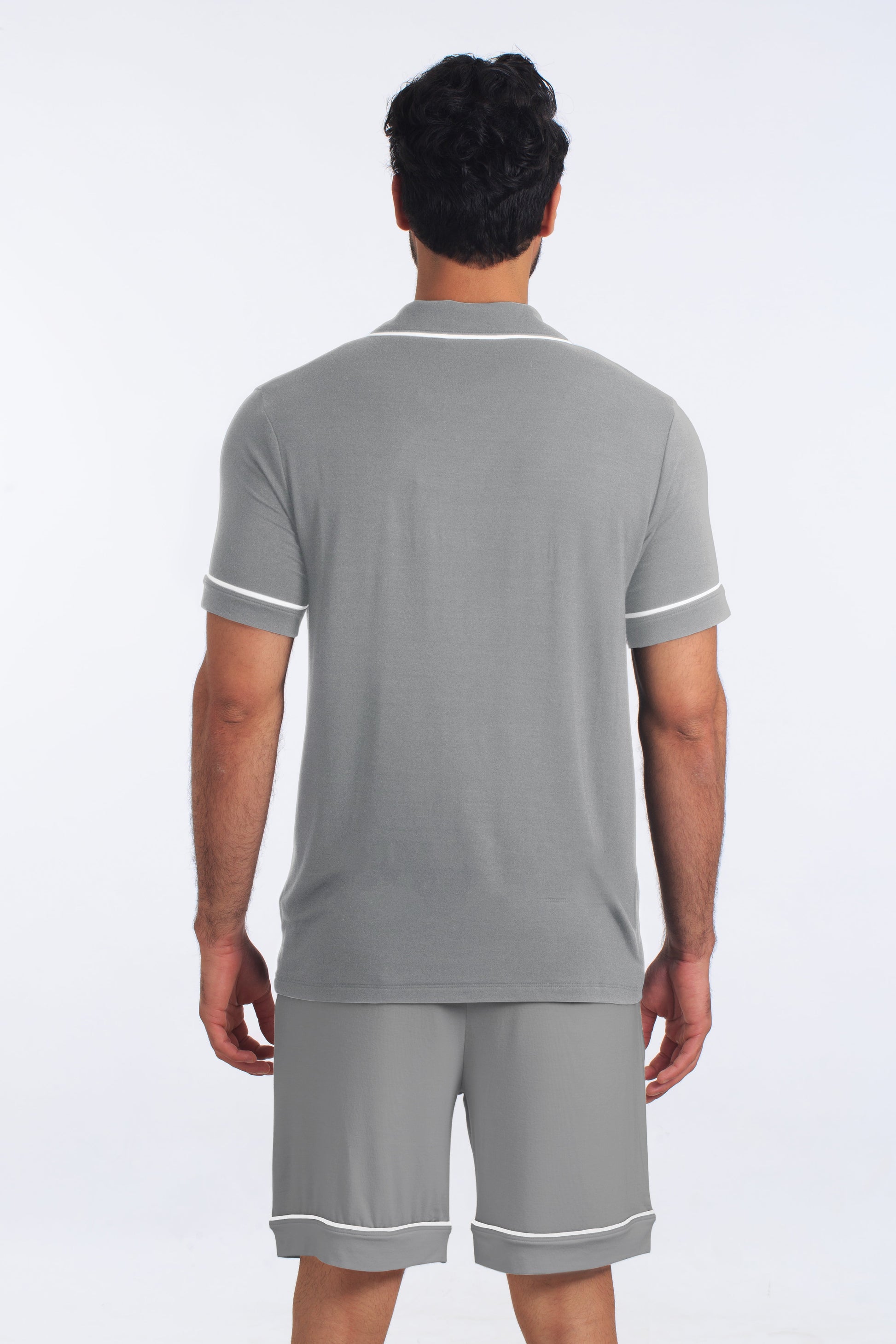 Ultimate Grey PJ Boyfriend Set (Shirt + Short) JBFSH4116 Back