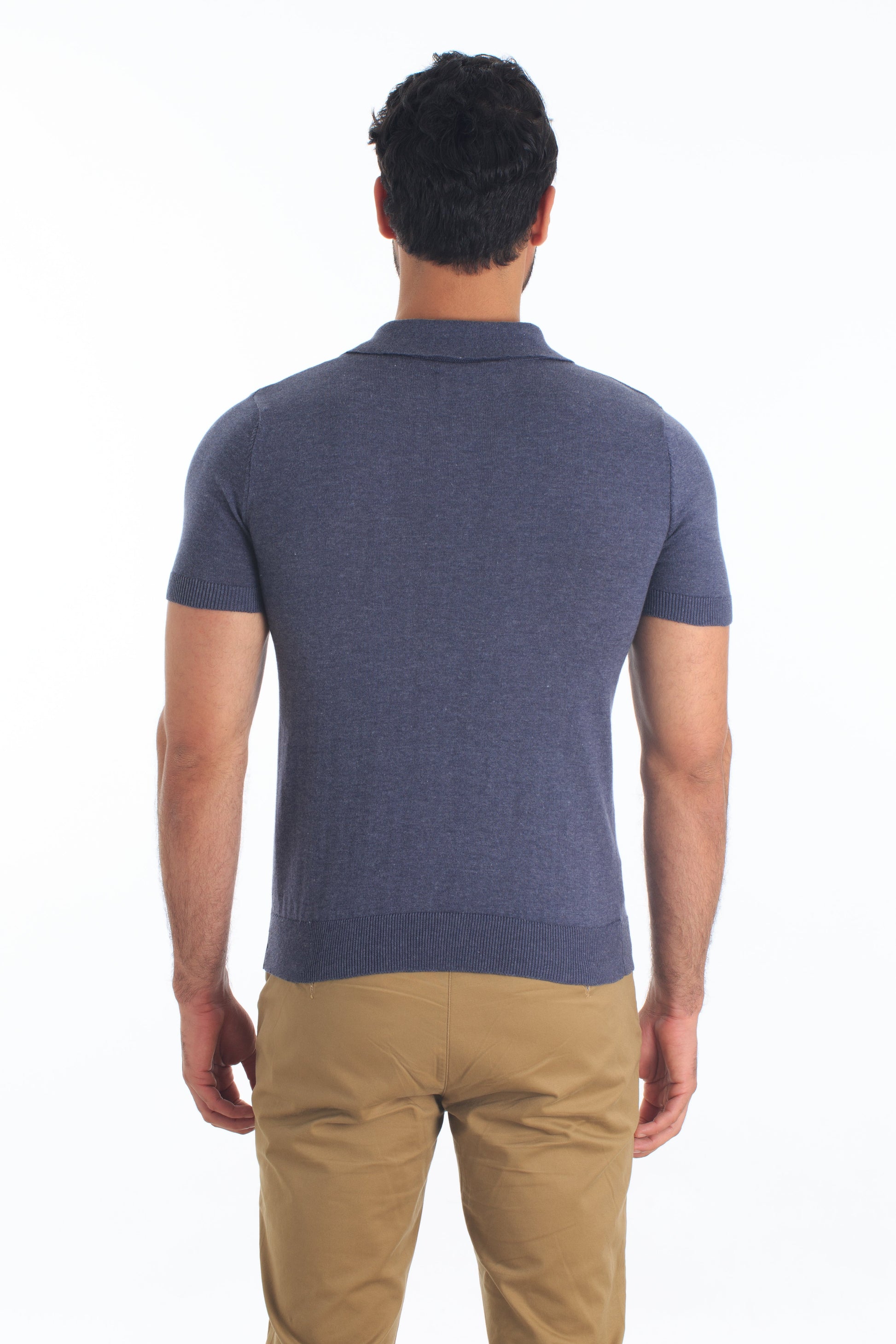 Dark Navy Yarn Polo PK-3201 Back