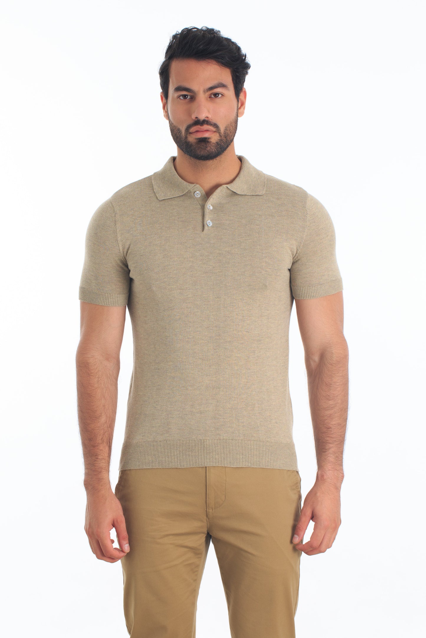 Oatmeal Yarn Polo PK-3202 Front