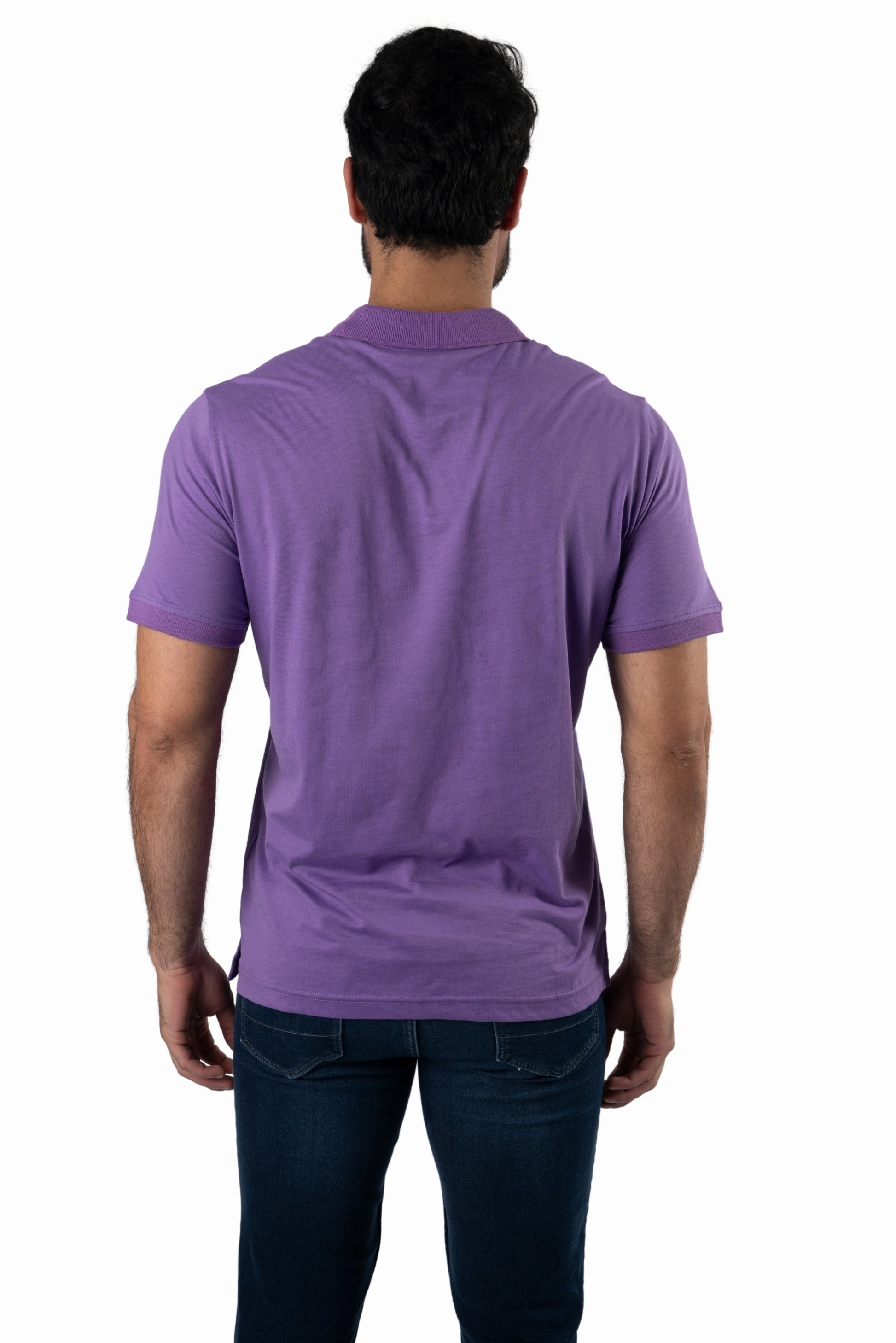Purple Short Sleeve Polo TEE-9237 Back