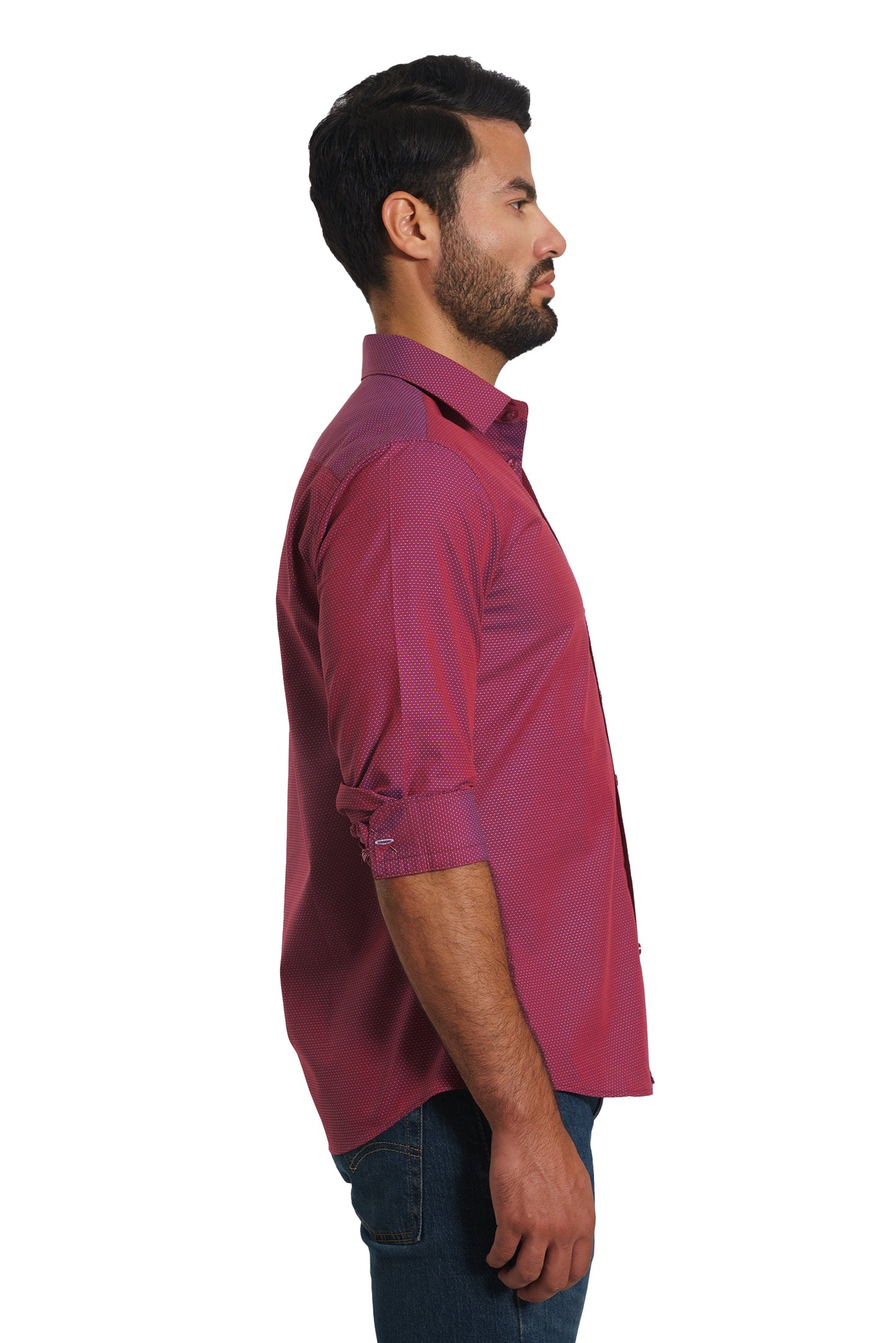 Maroon Long Sleeve Shirt TH-2855 Side