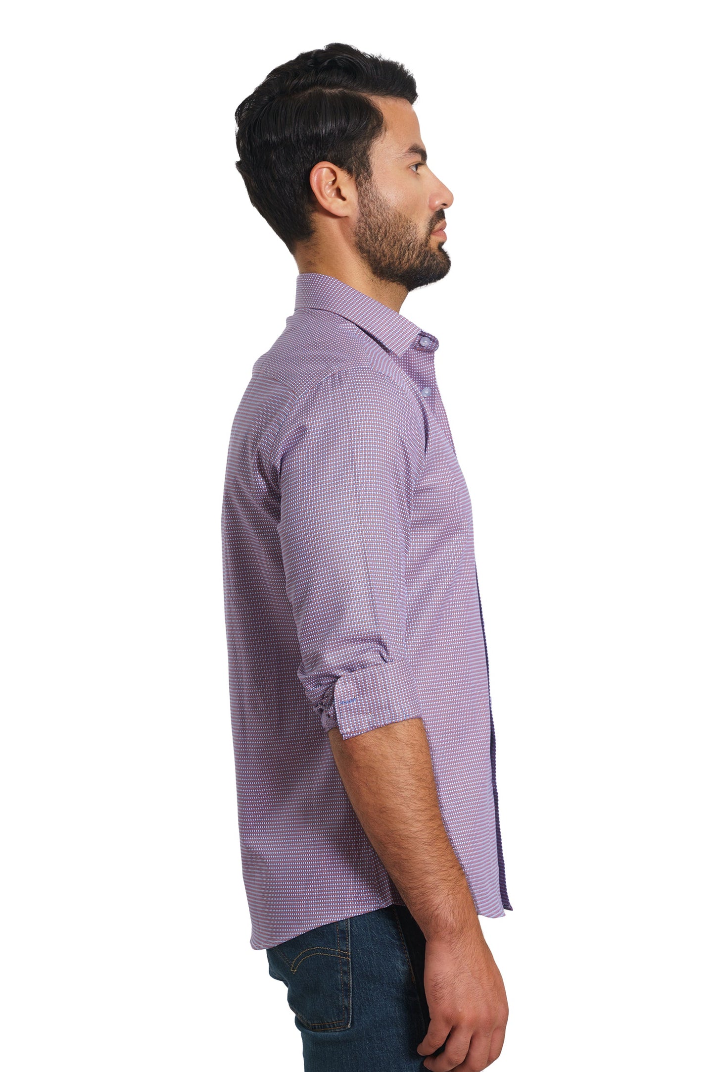 Blue Print Long Sleeve Shirt TH-2860 Side