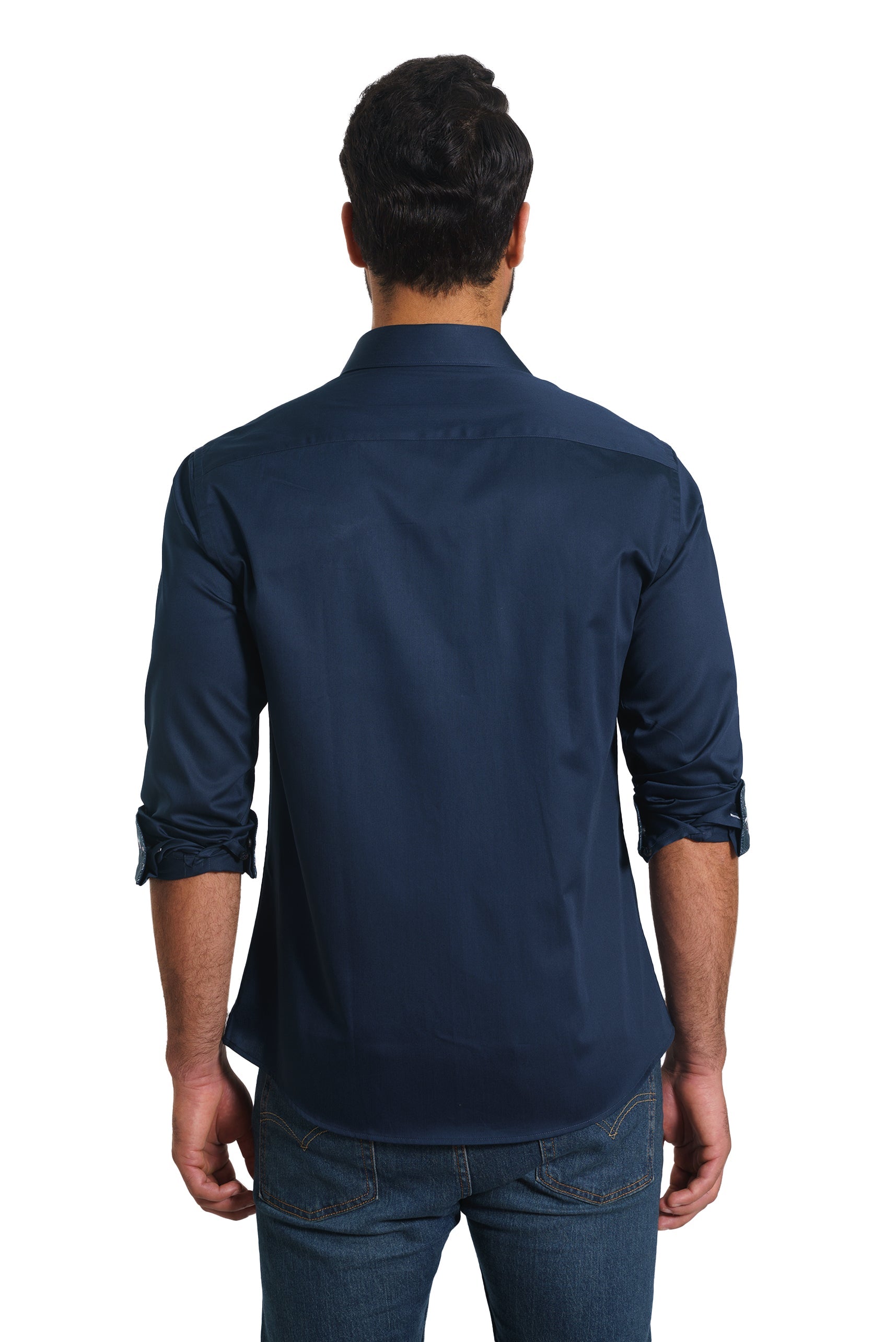 Navy Long Sleeve Shirt TH-2865 Back