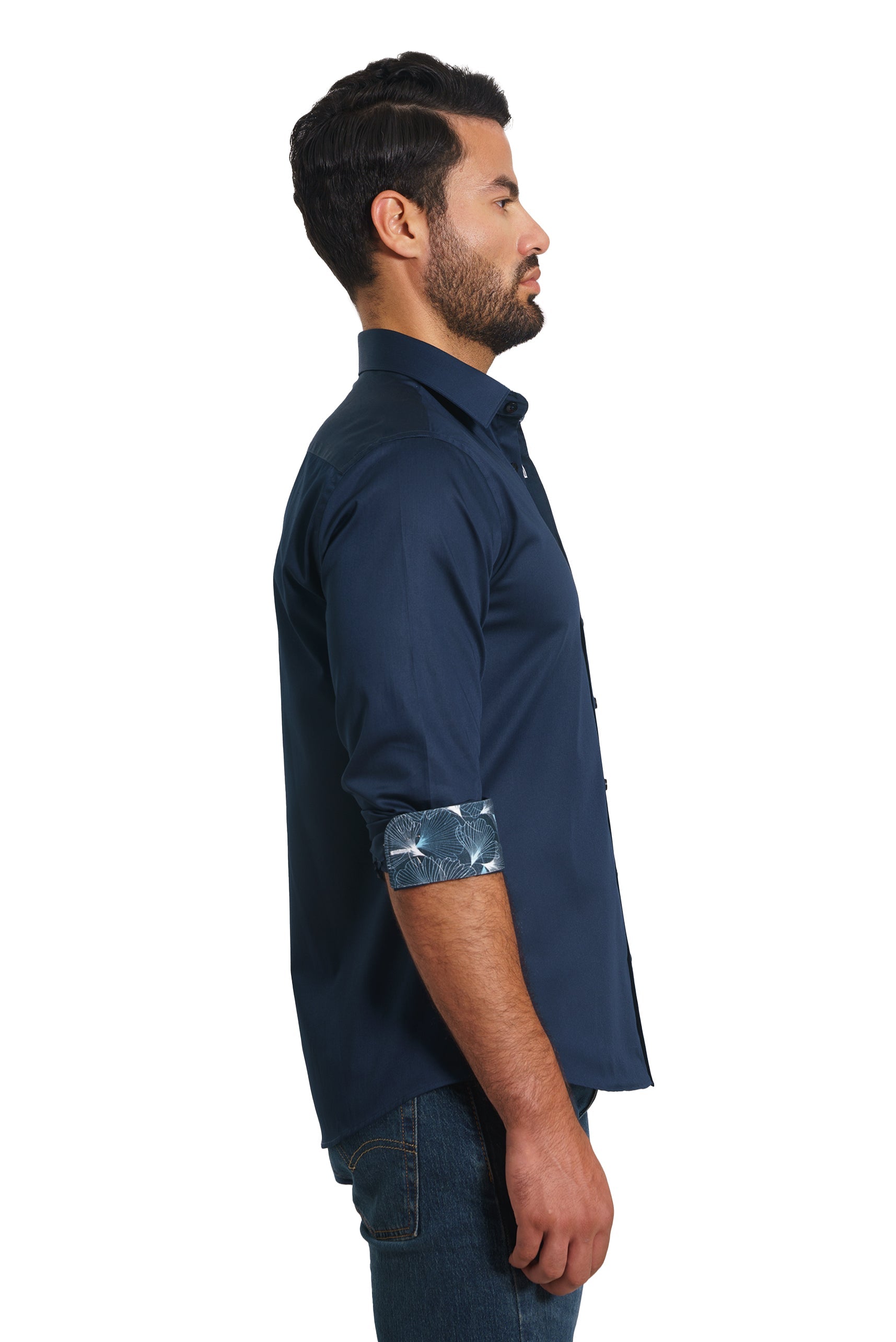 Navy Long Sleeve Shirt TH-2865 Side