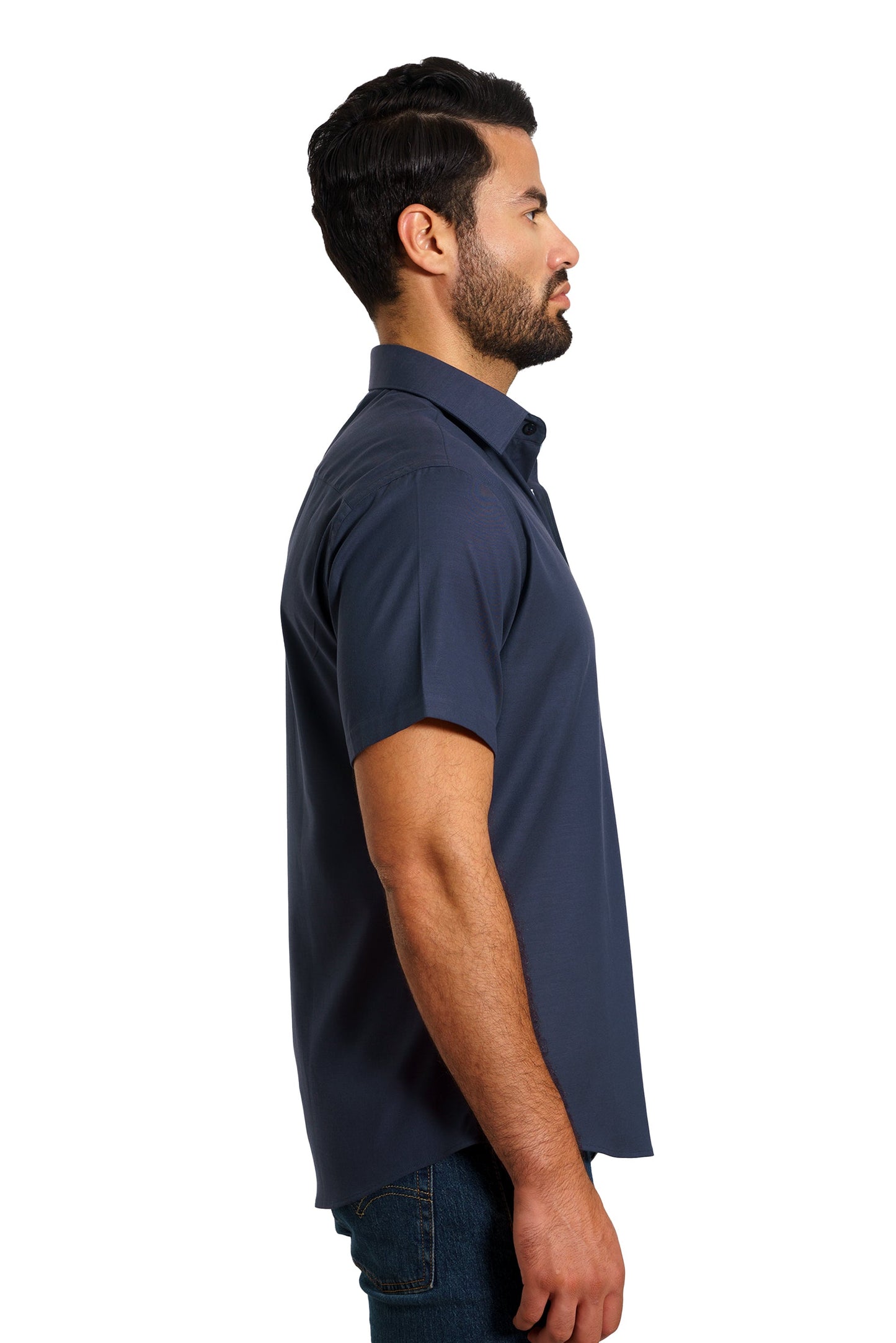 Navy Short Sleeve Shirt TH-2866SS Side