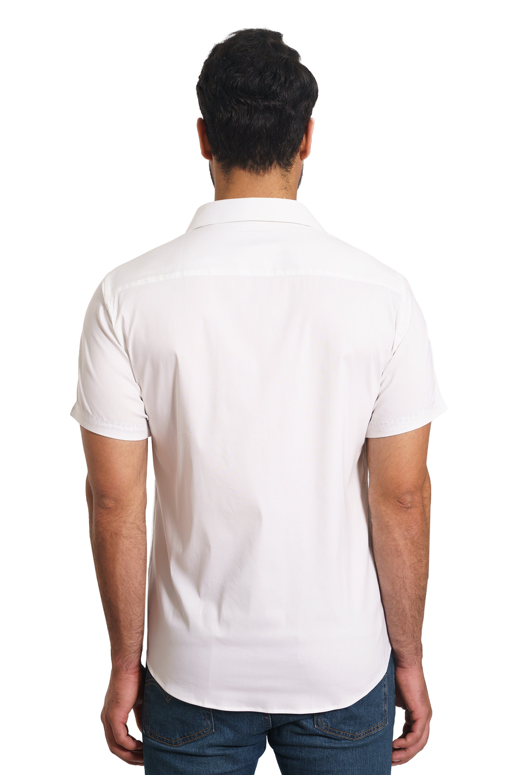 White Short Sleeve Shirt TH-2868SS Back