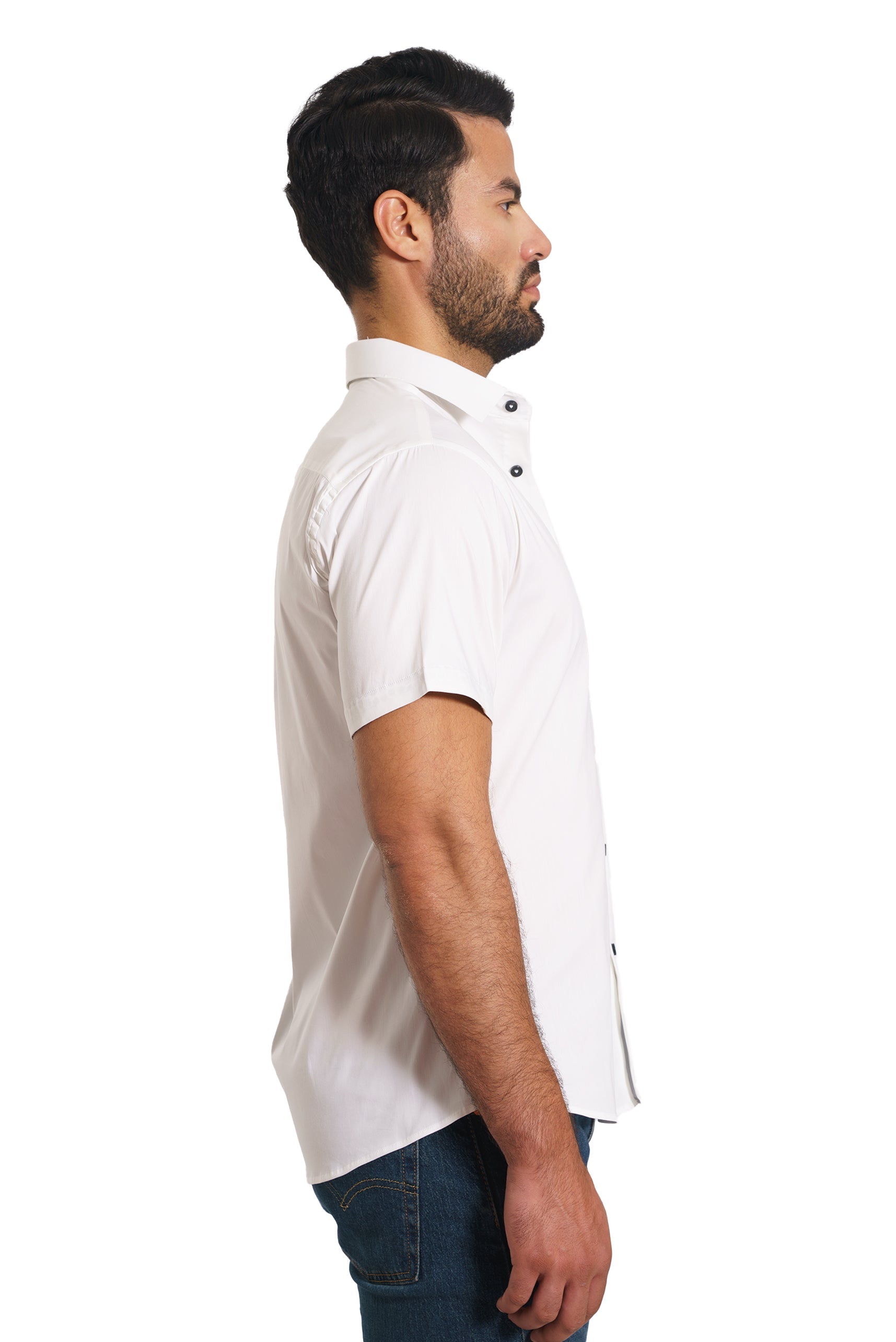 White Short Sleeve Shirt TH-2868SS Side