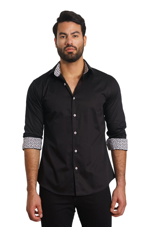 Black Long Sleeve Shirt TH-2869 Front