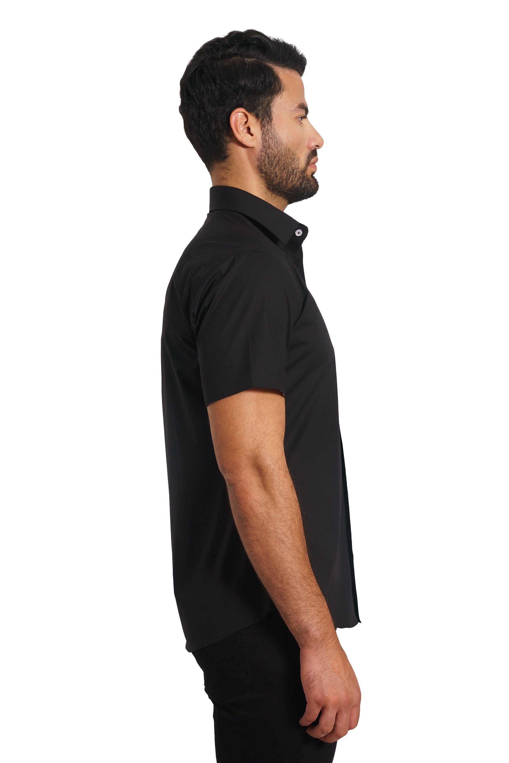 Black Short Sleeve Shirt TH-2870SS Side
