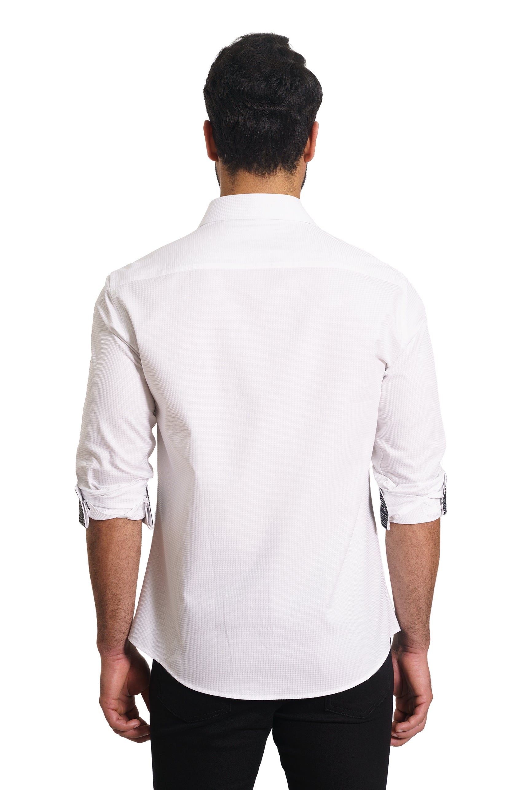 White Long Sleeve Shirt TH-2874 Back