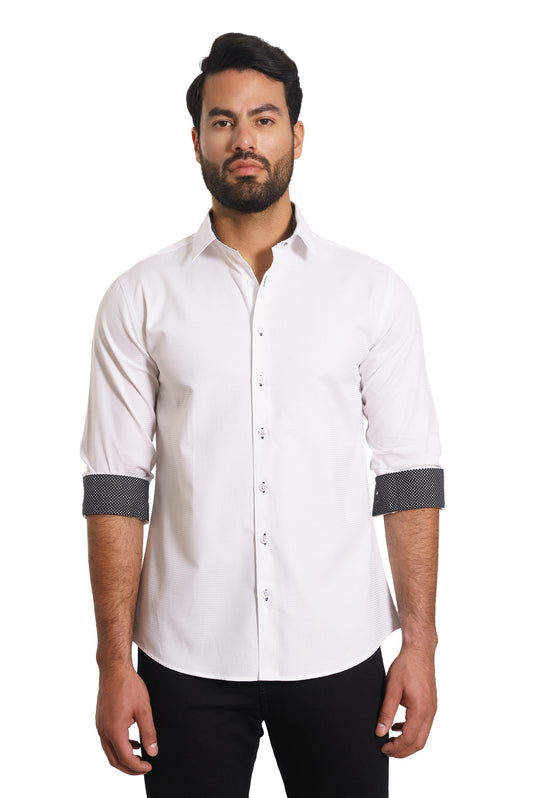 White Long Sleeve Shirt TH-2874 Front