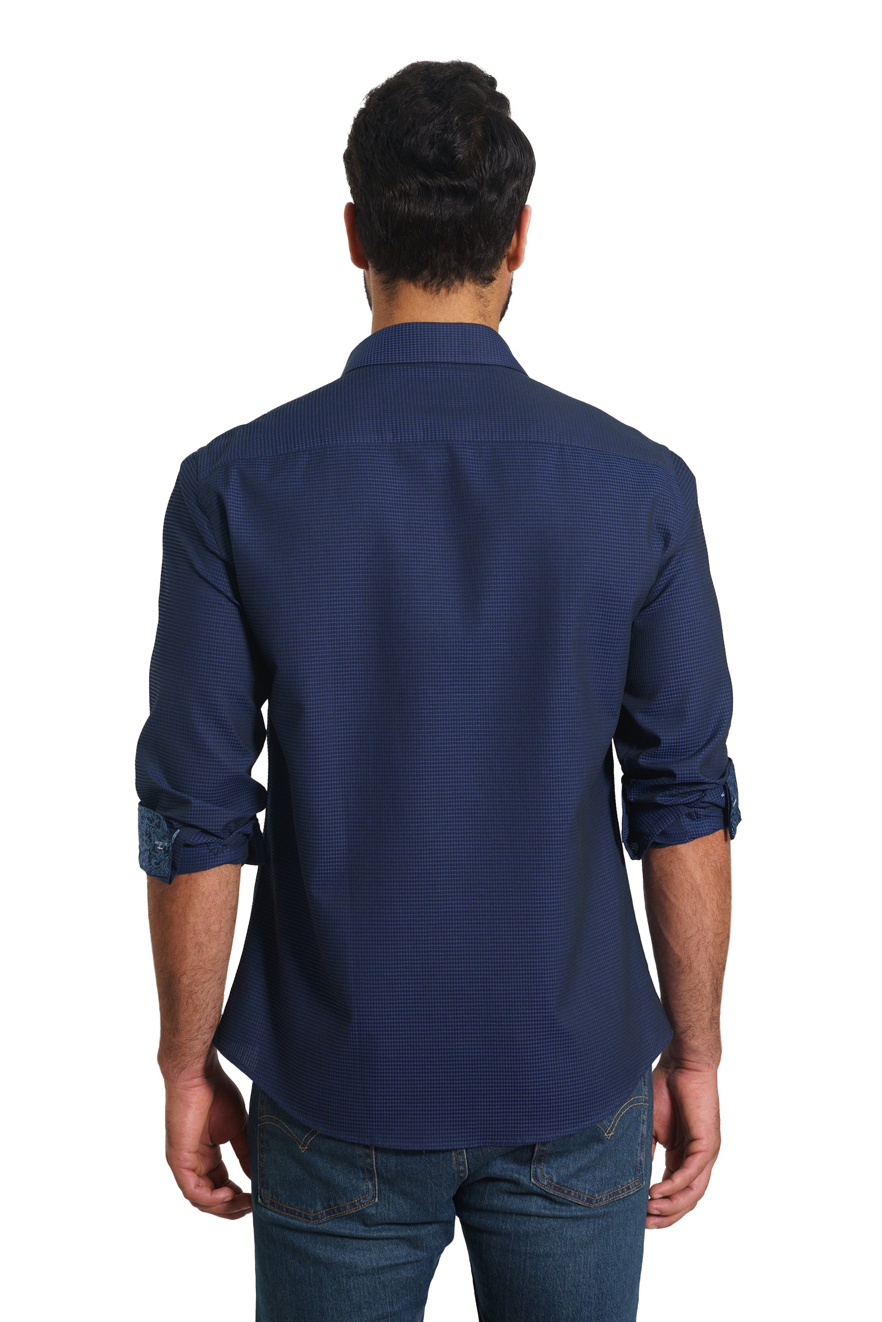 Navy Long Sleeve Shirt TH-2876 Back