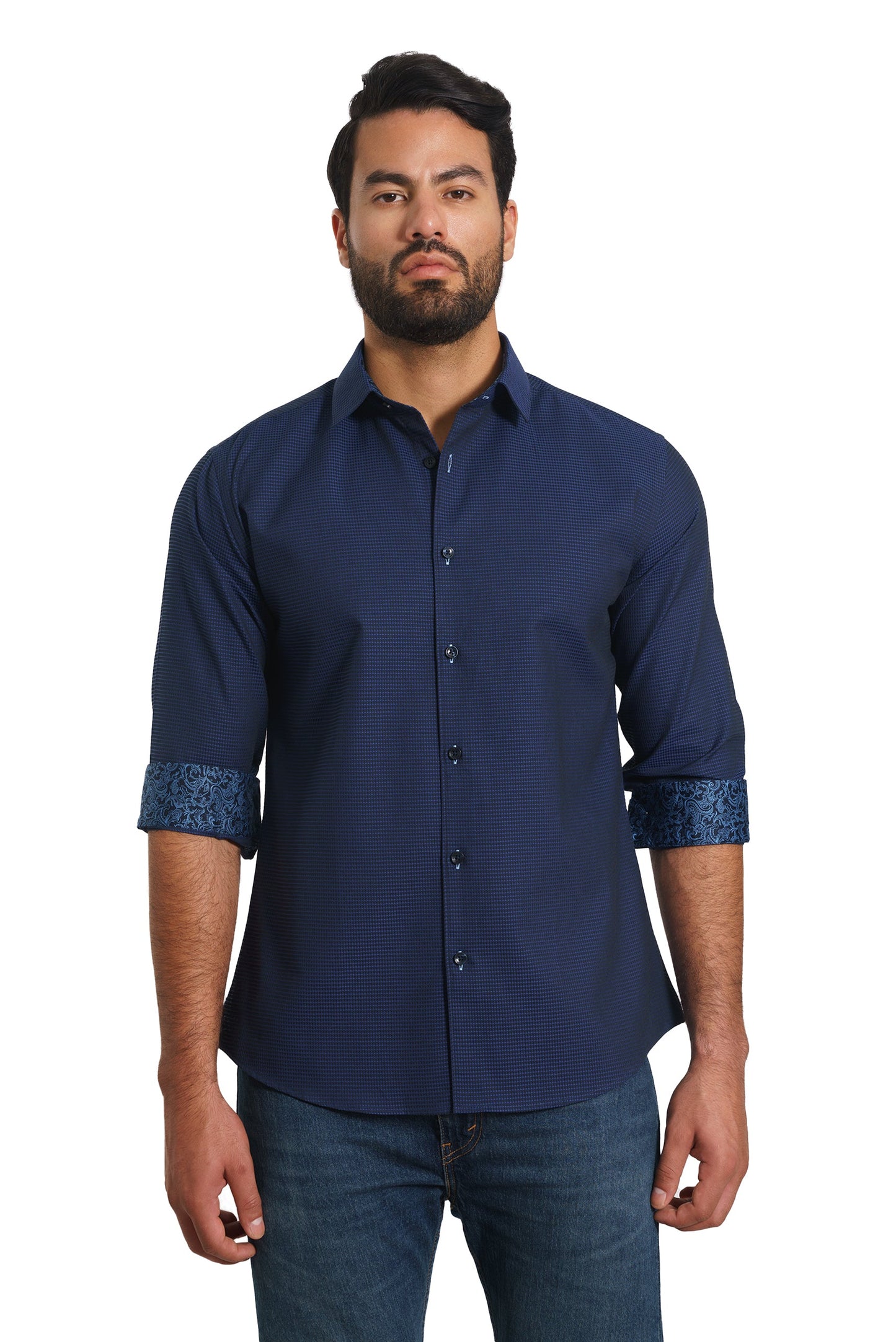 Navy Long Sleeve Shirt TH-2876 Front