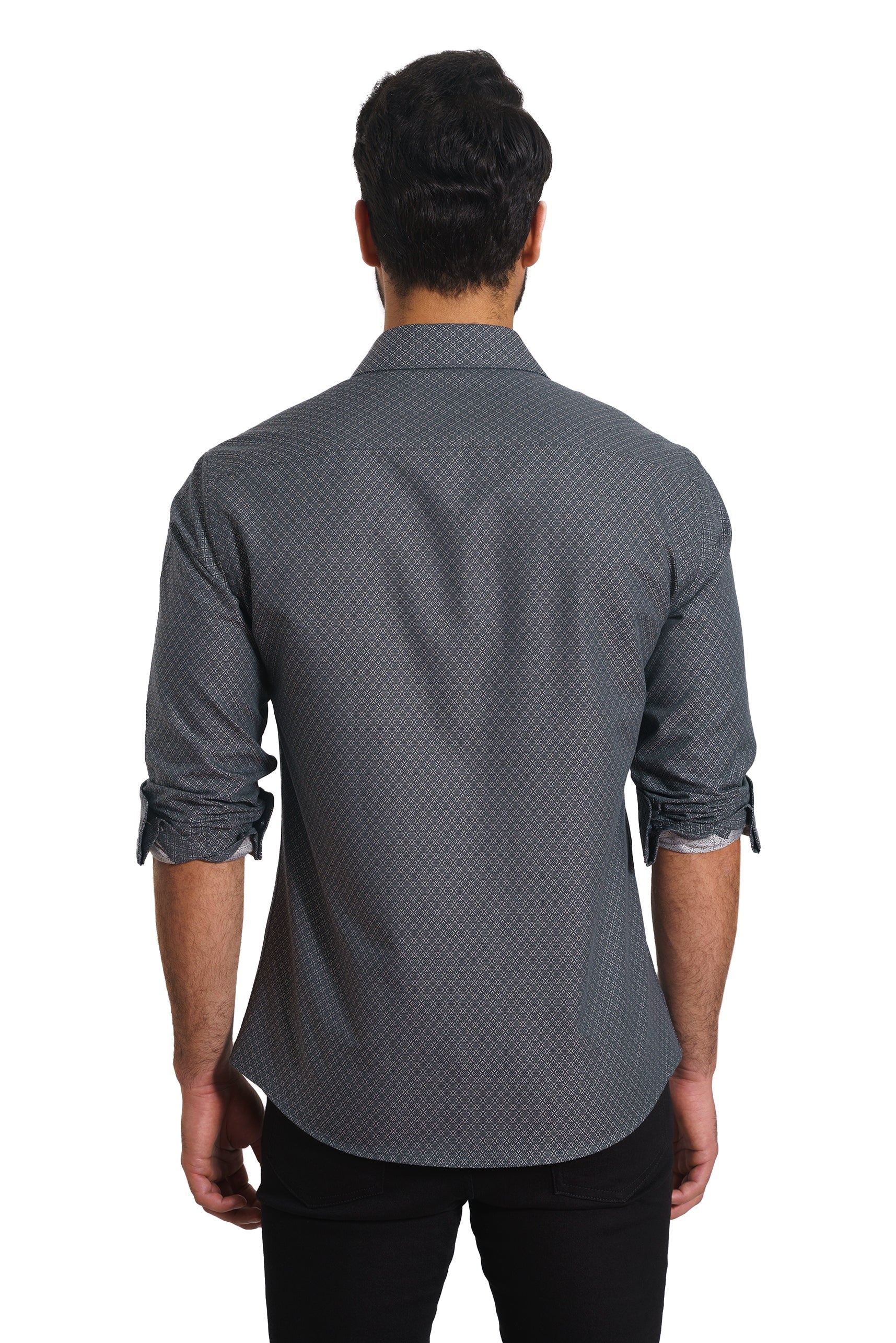 Dark Grey Long Sleeve Shirt TH-2879 Back