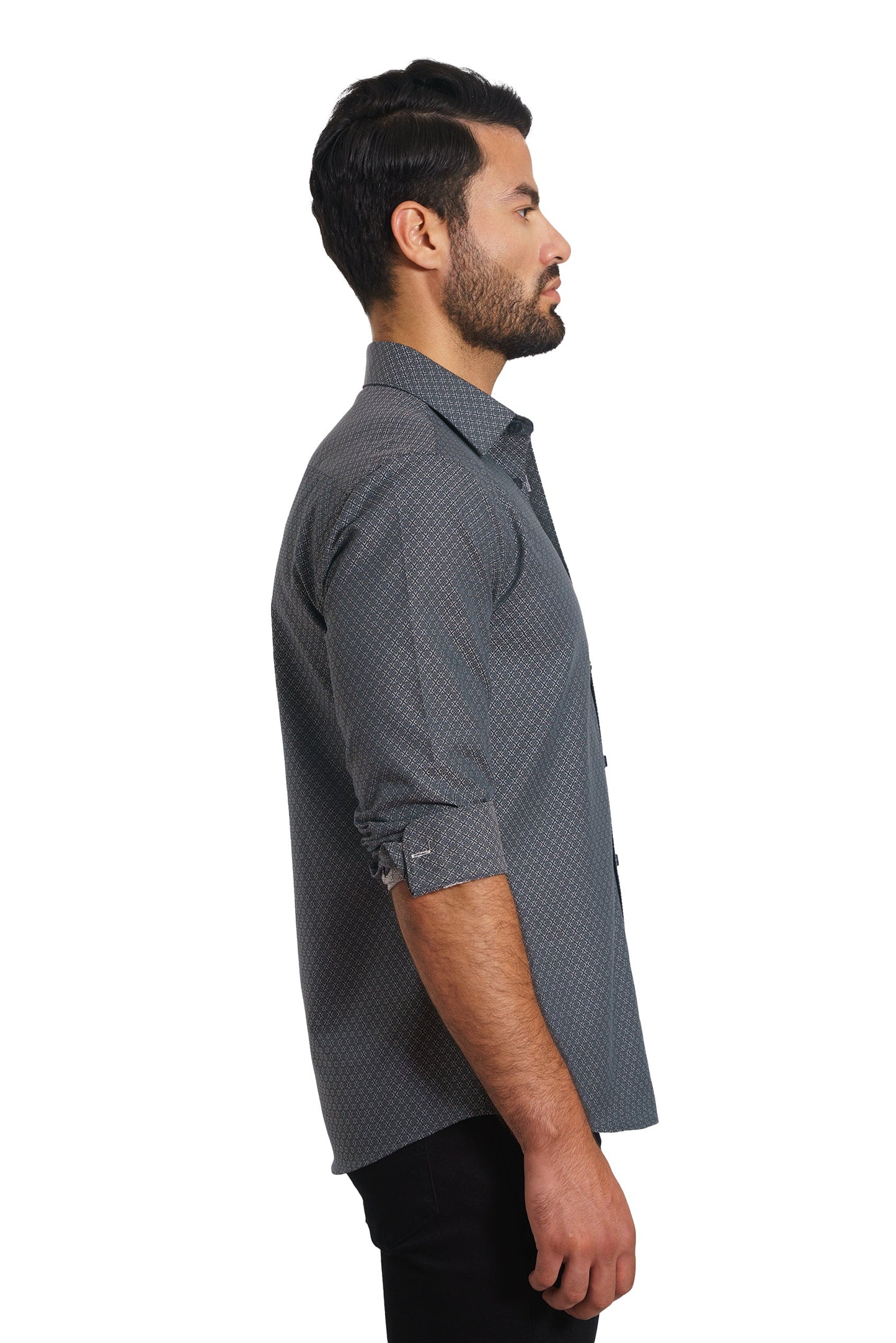 Dark Grey Long Sleeve Shirt TH-2879 Side