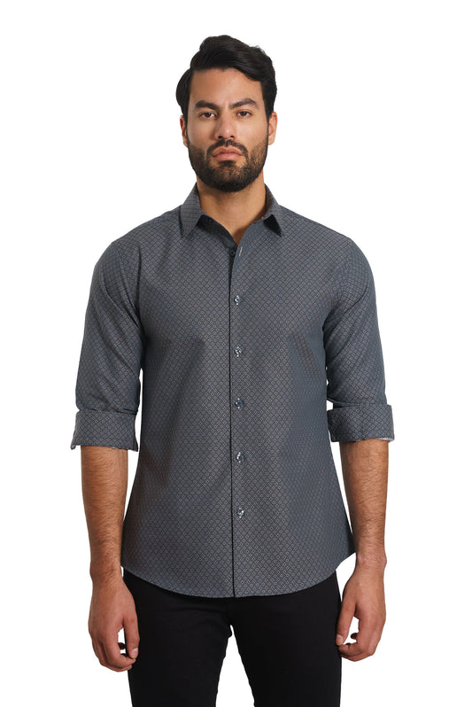 Dark Grey Long Sleeve Shirt TH-2879 Front