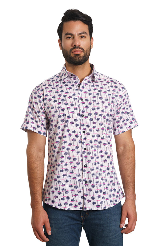 White Palms Short Sleeve Shirt TH-2881SS Front