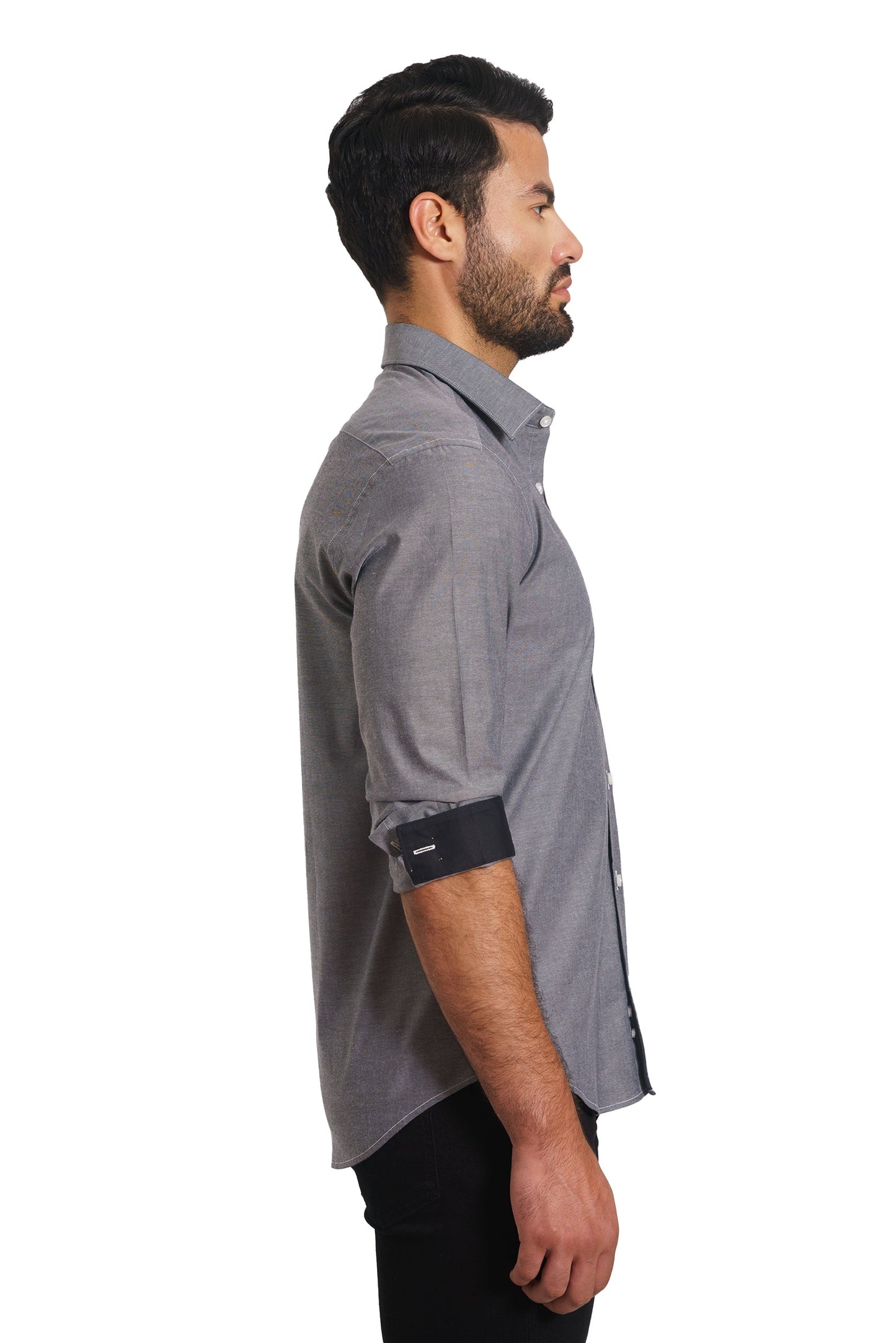 Grey Long Sleeve Shirt TP-7155 Side