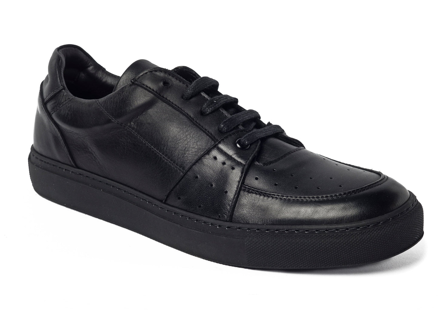 Black Leather Sneakers for Men 4055-BK.