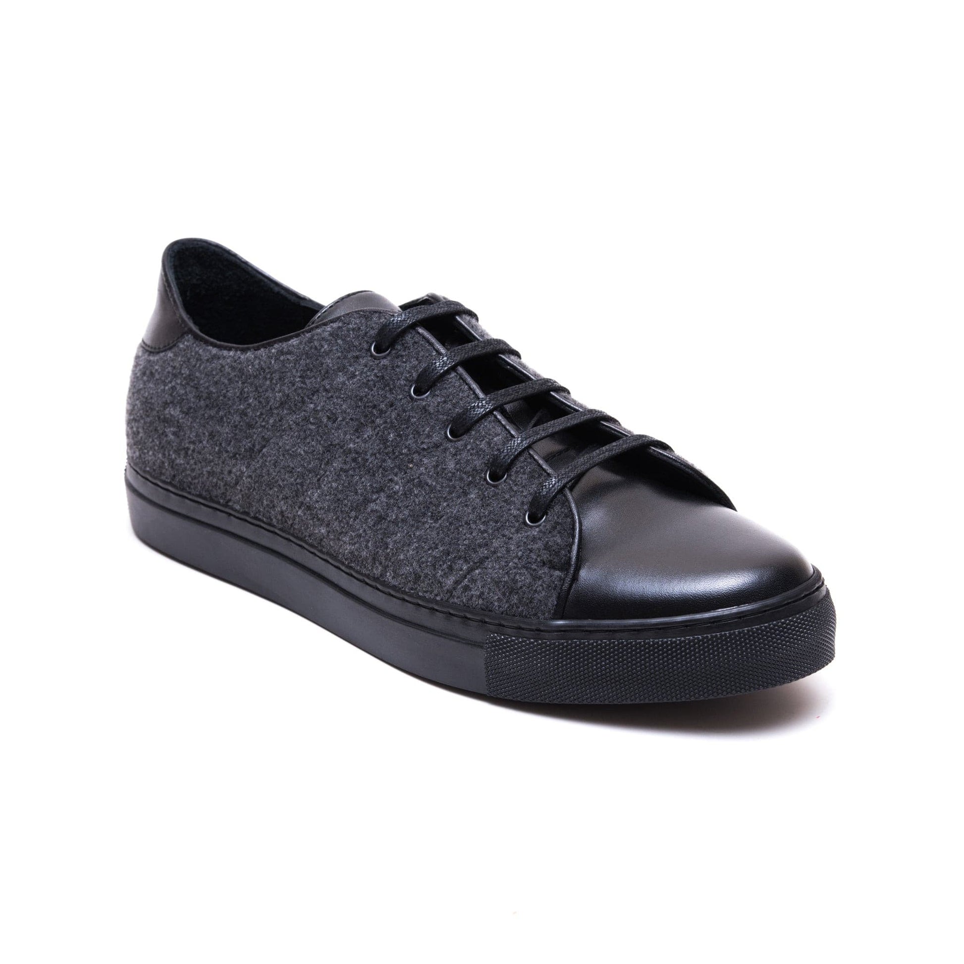 Grey and Black Leather Sneakers 49276-GRY.