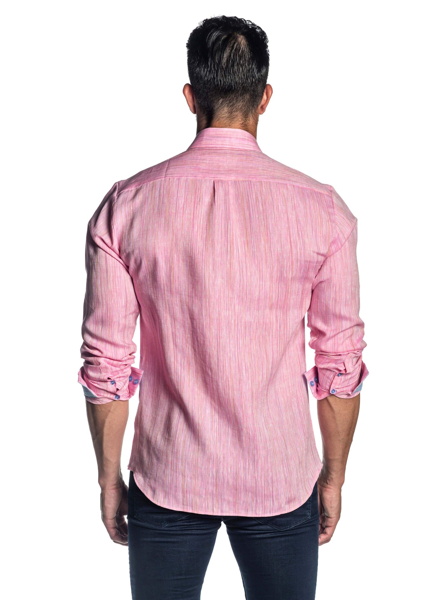 Pink Melange Shirt for Men AH-ITA-T-9014 - Back - Jared Lang