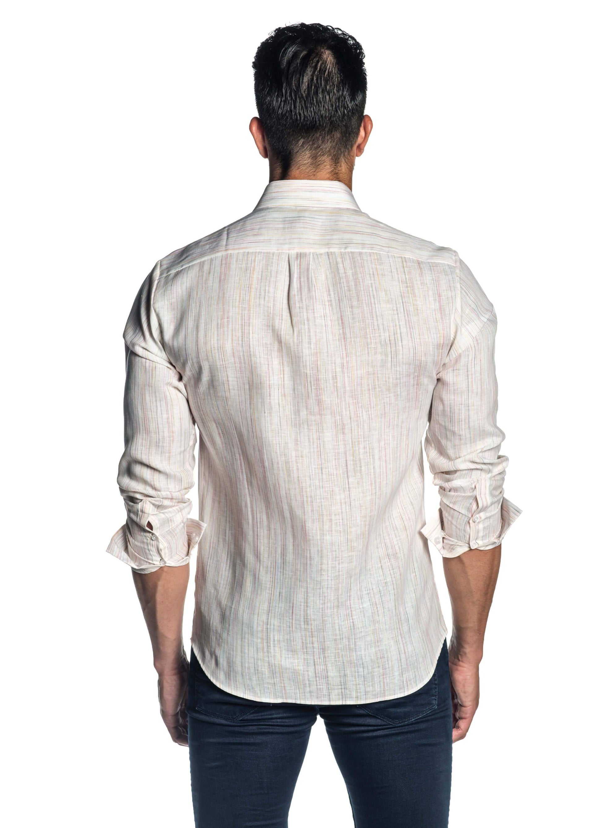 White Melange Shirt for Men AH-ITA-T-9015 - Back - Jared Lang