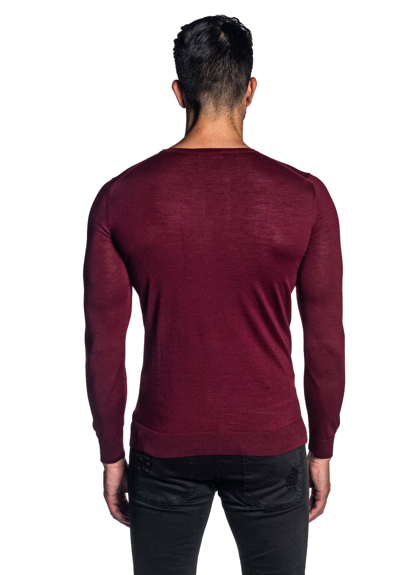 Red Crew Neck Sweater for Men H-02682-06 - Back - Jared Lang