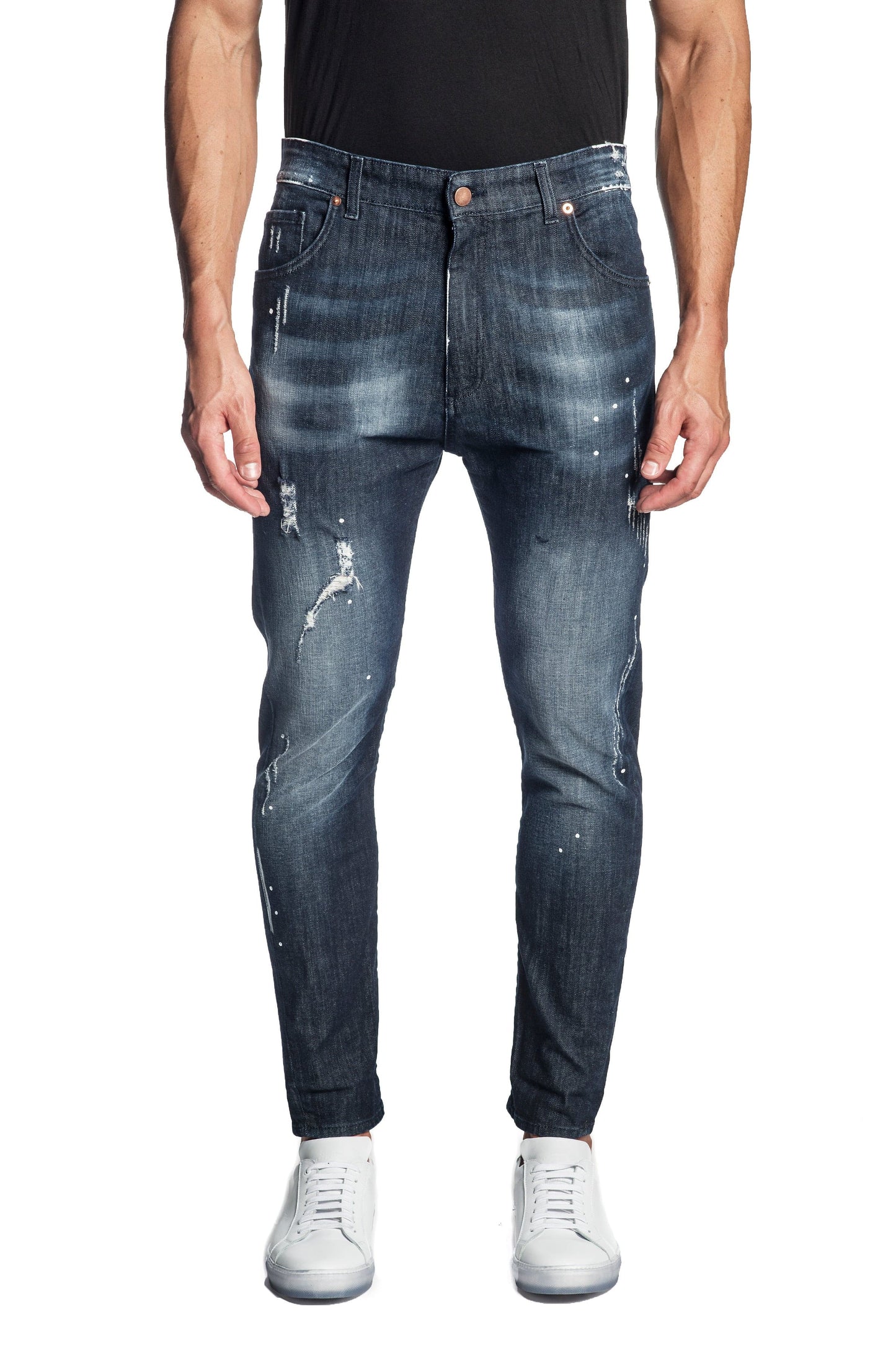 Blue Skinny Washed Denim Jeans for Men JN-220.
