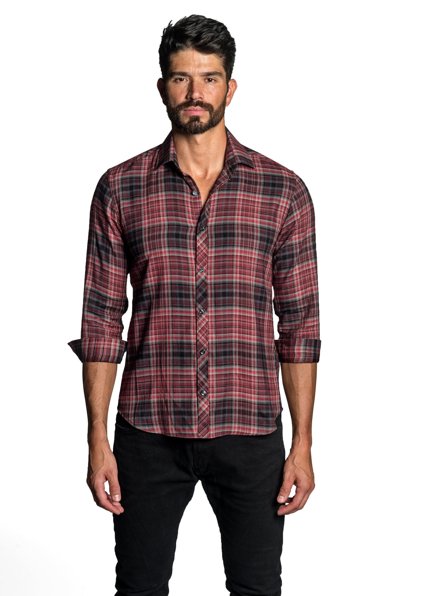 Red Long Sleeve Shirt OT-6627 - Front - Jared Lang