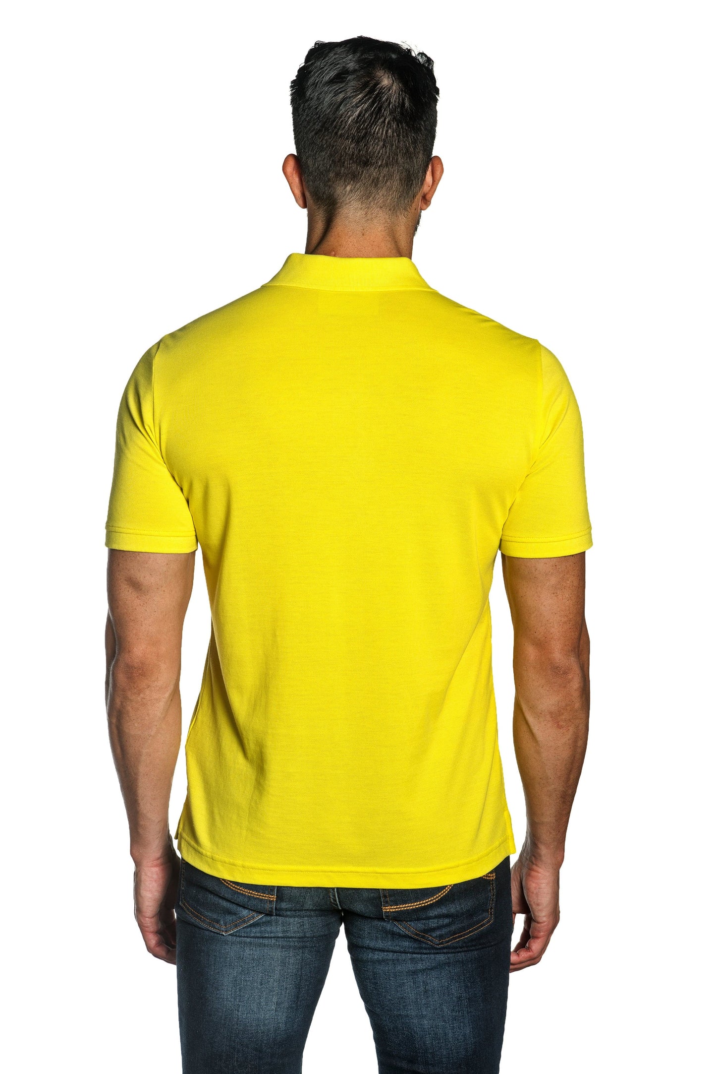 Yellow Mens Polo With Dinosaur Embroidery P-09.