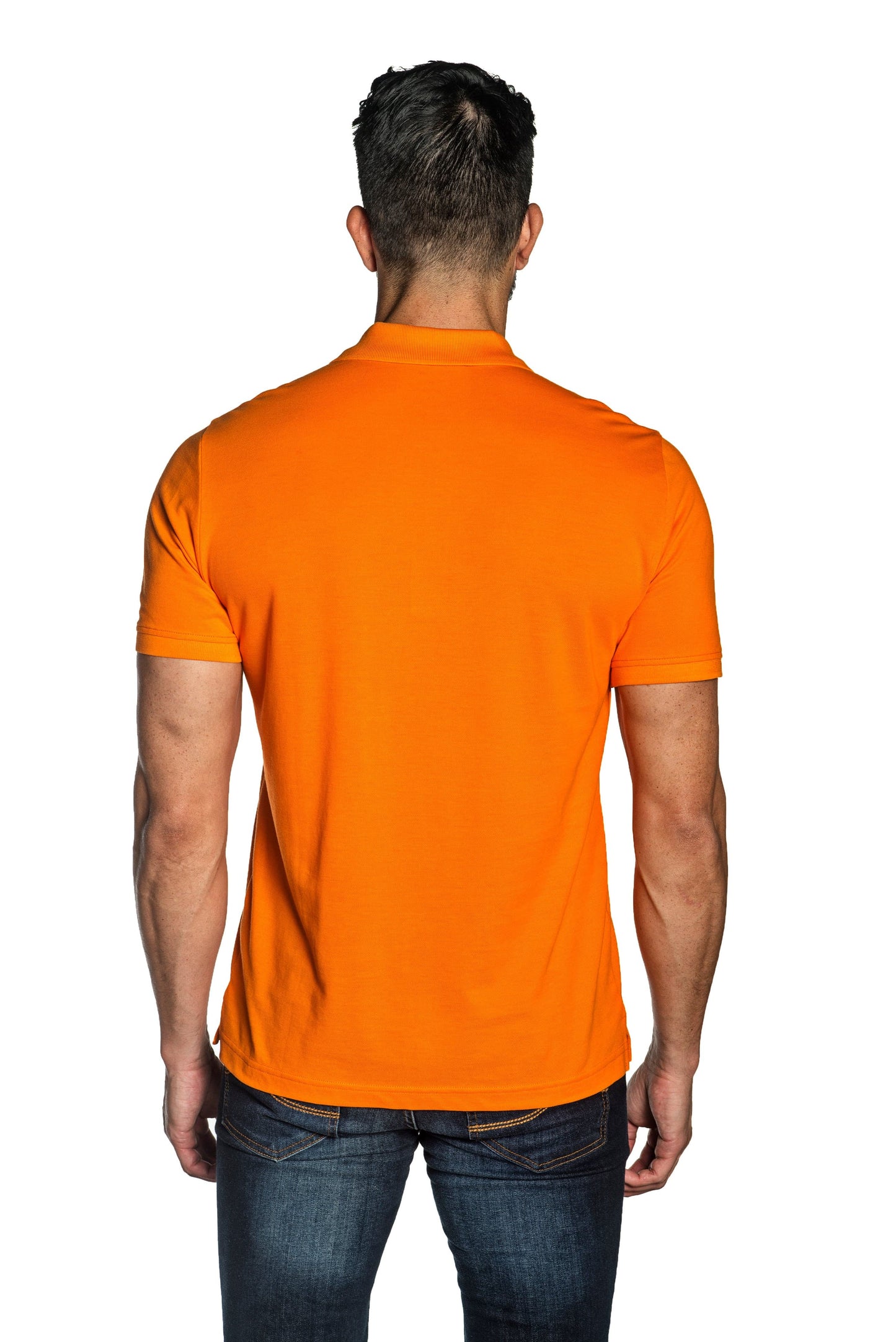 Orange Mens Polo With Dinosaur Embroidery P-11.