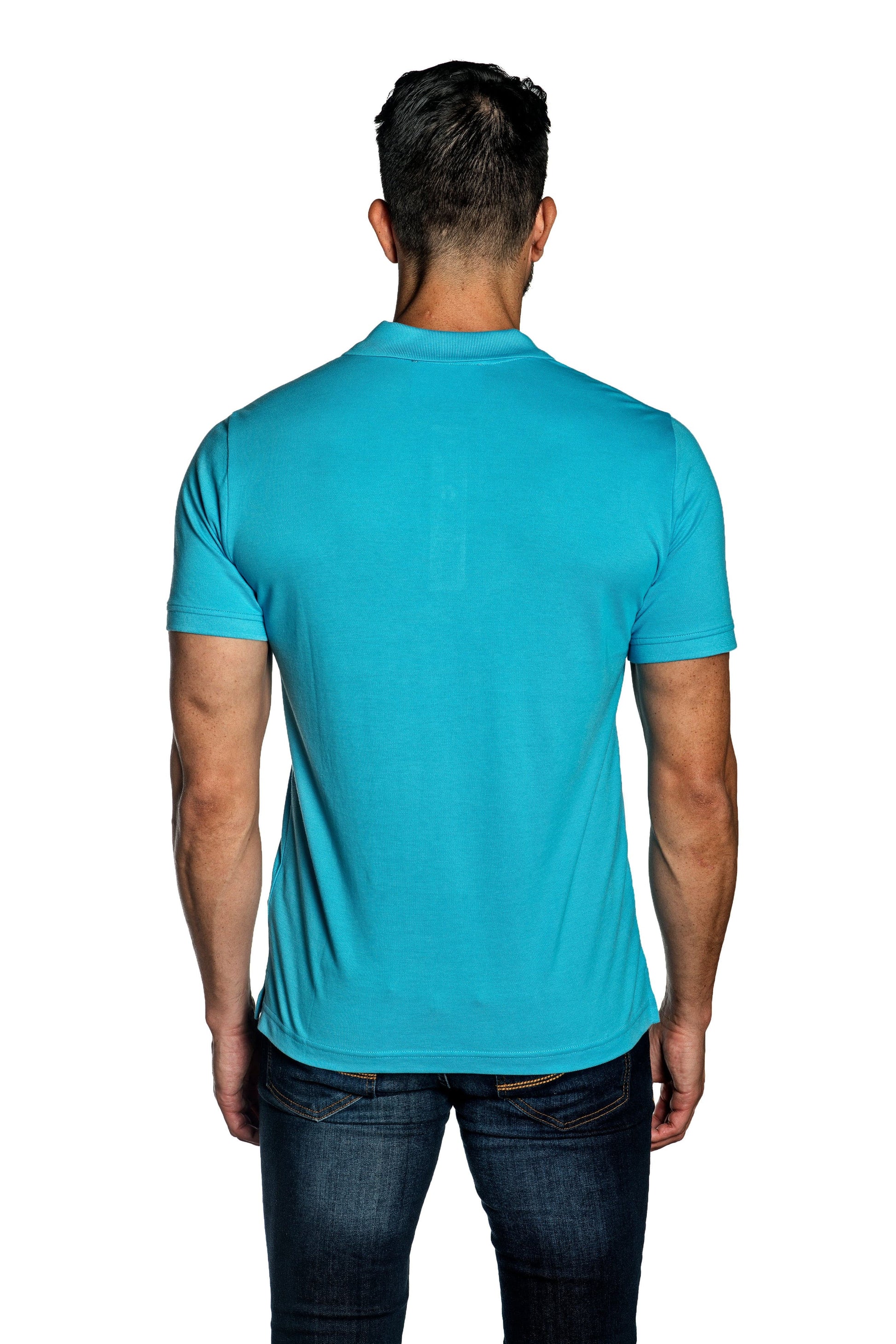 Turquoise Mens Polo With Star Embroidery P-22.