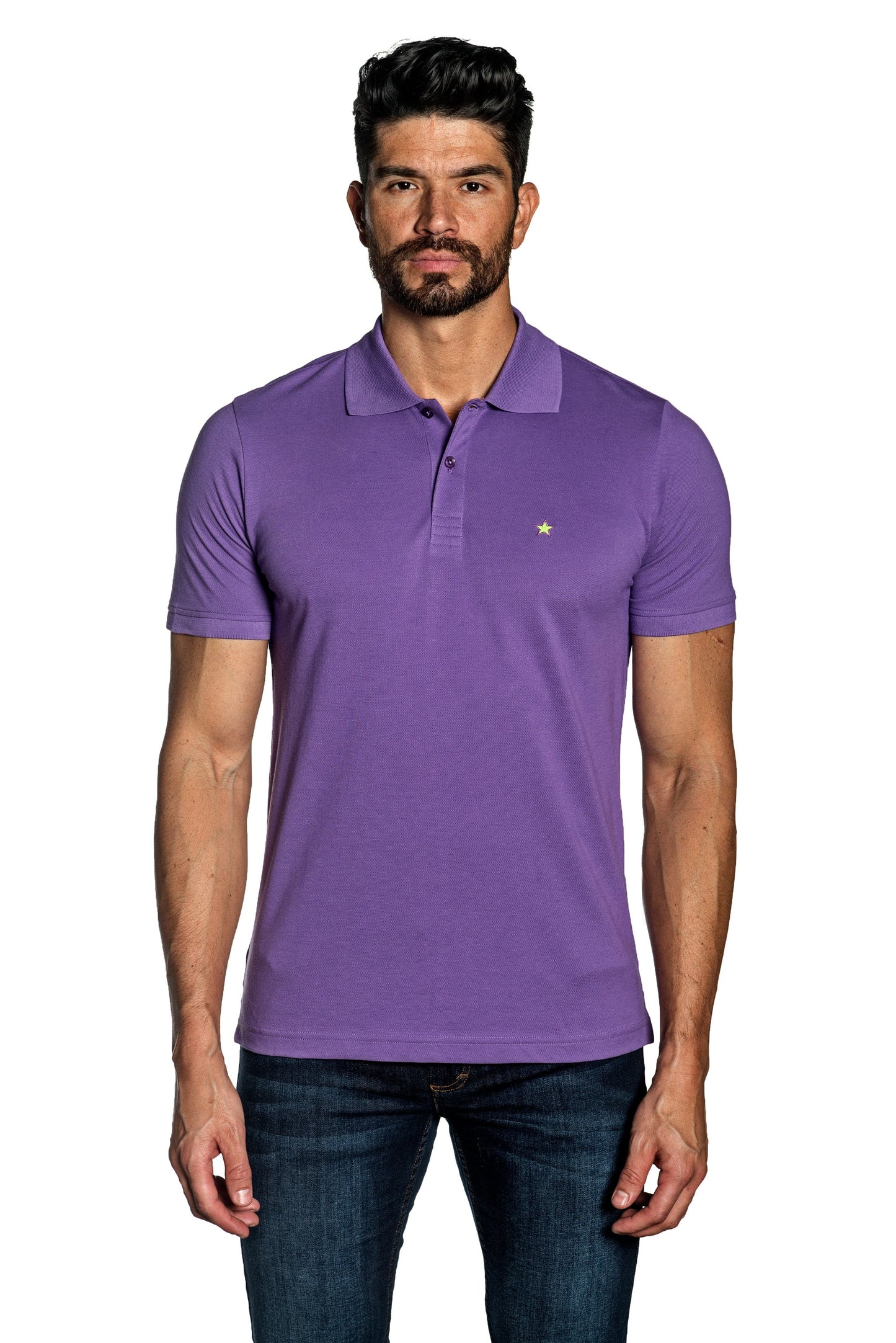 Purple Mens Polo With Star Embroidery P-24.