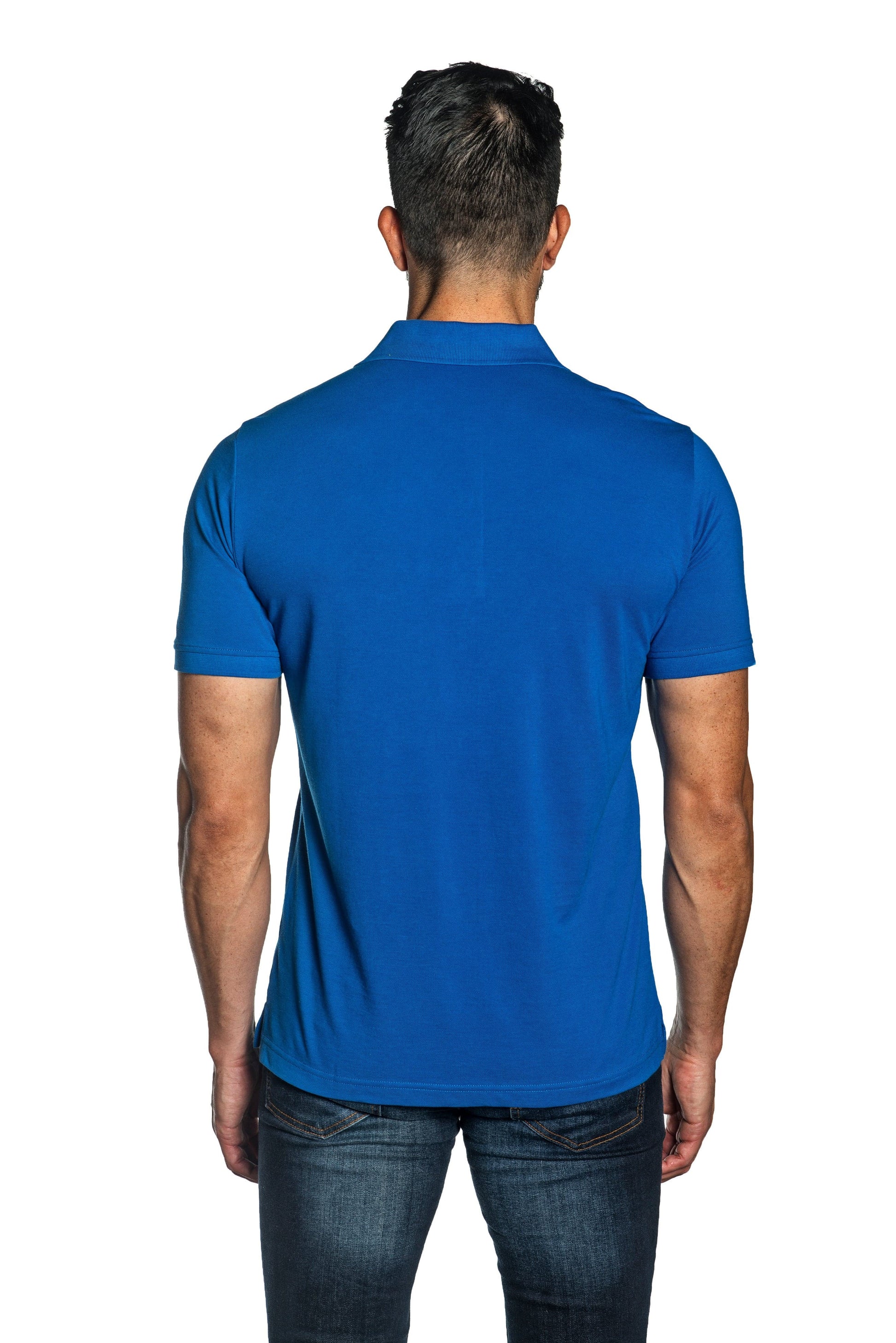 Blue Mens Polo With Star Embroidery P-28.