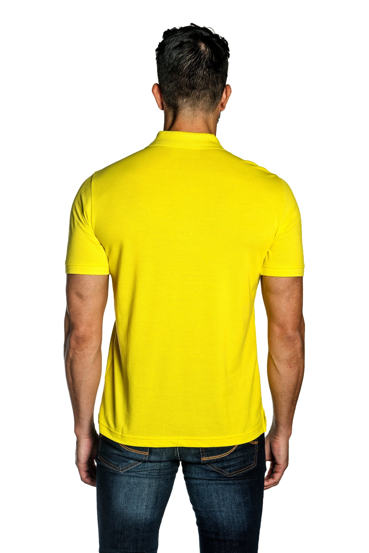 Yellow Mens Polo With Lightning Embroidery P-30.