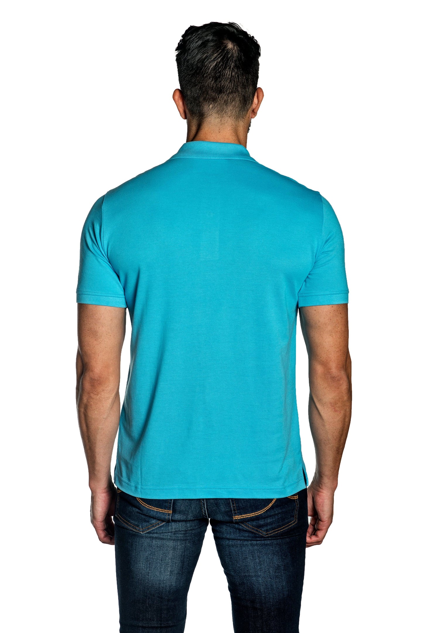 Turquoise Mens Polo With Lightning Embroidery P-32.