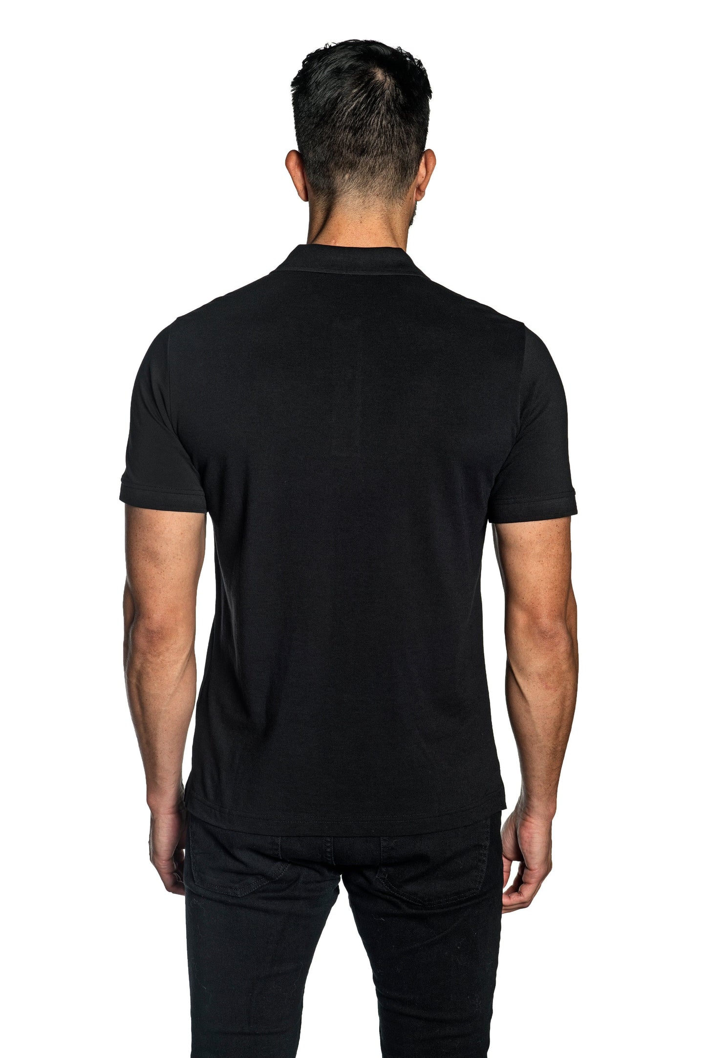 Black Mens Polo With Lightning Embroidery P-39.