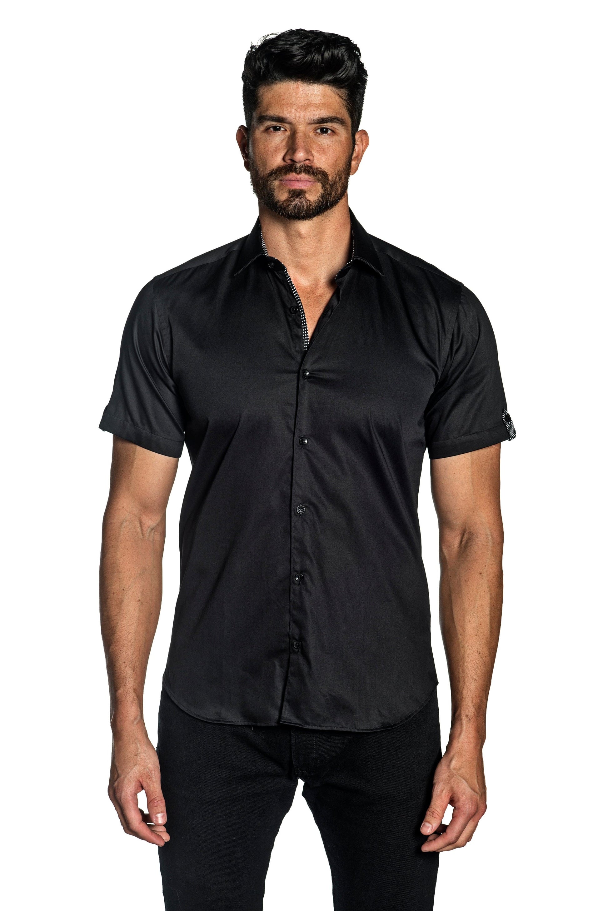 Black Short Sleeve Shirt T-2072SS - Front - Jared Lang