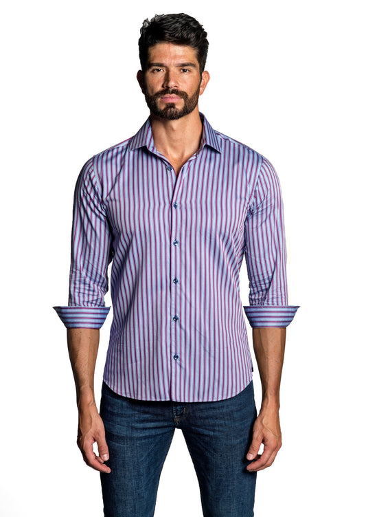 Blue + Purple Long Sleeve Shirt T-6615 - Front - Jared Lang
