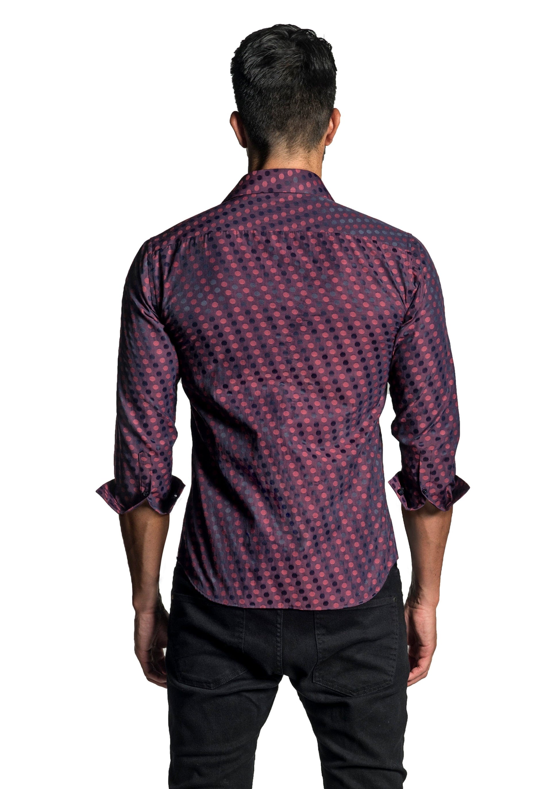 Maroon Long Sleeve Shirt T-6651 - Back - Jared Lang