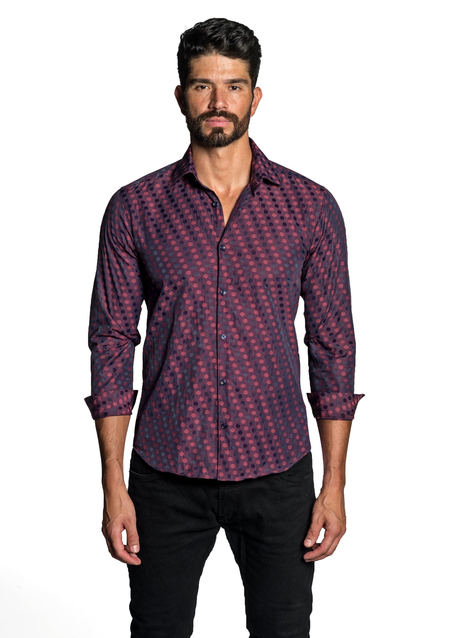 Maroon Long Sleeve Shirt T-6651 - Front - Jared Lang