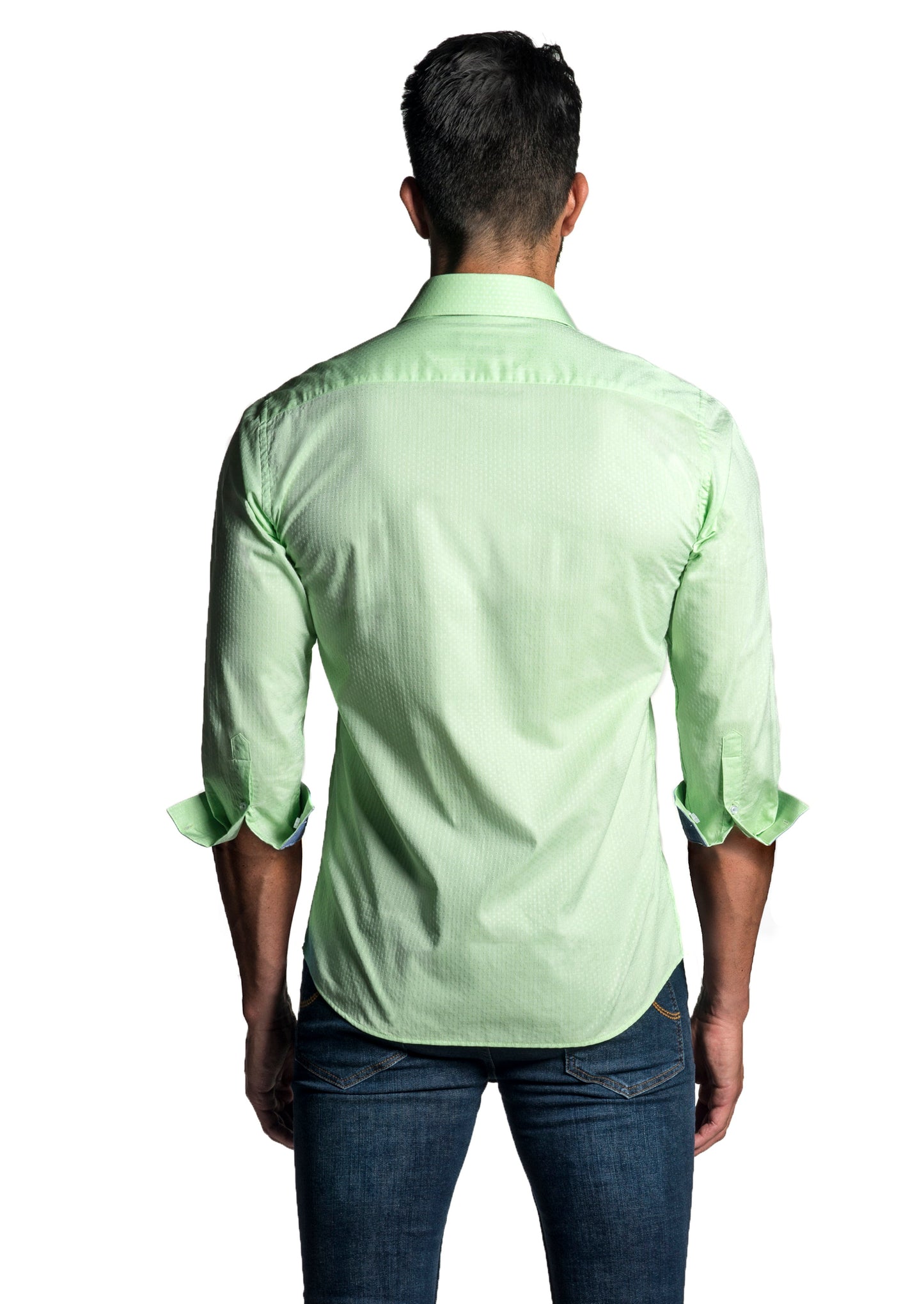 Lime Green Long Sleeve Shirt T-6656 - Back - Jared Lang