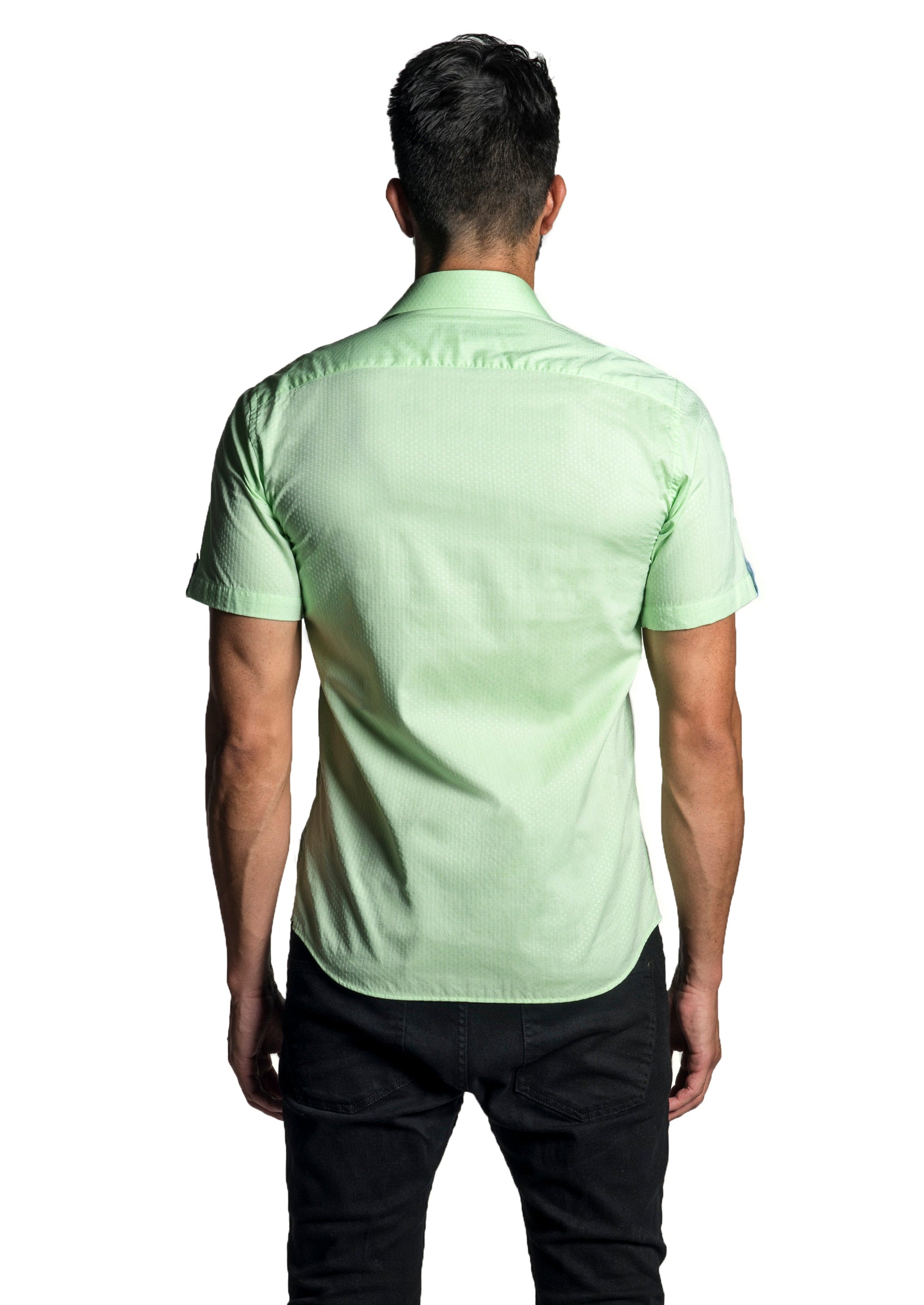 Lime Green Short Sleeve Shirt T-6656SS - Back - Jared Lang
