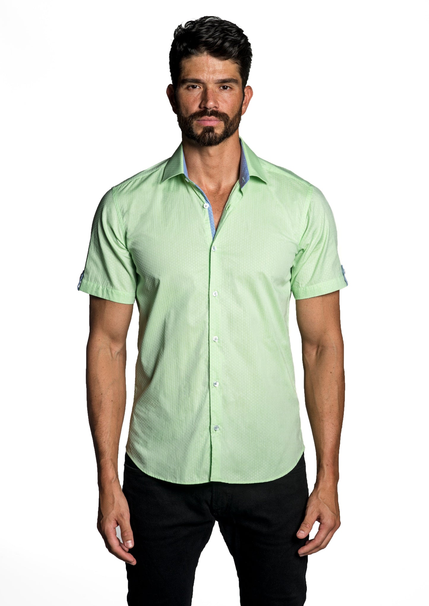 Lime Green Short Sleeve Shirt T-6656SS - Front - Jared Lang