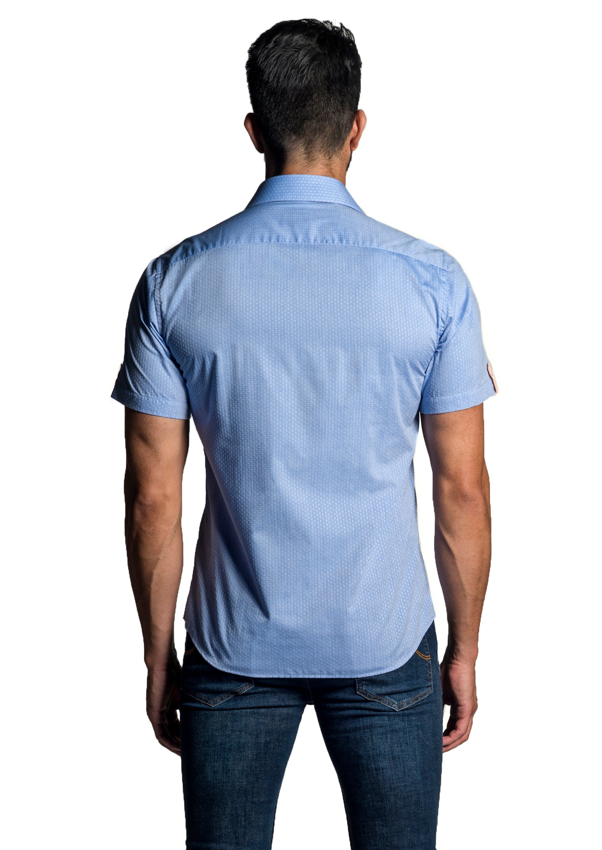 Blue Short Sleeve Shirt T-6657SS - Back - Jared Lang