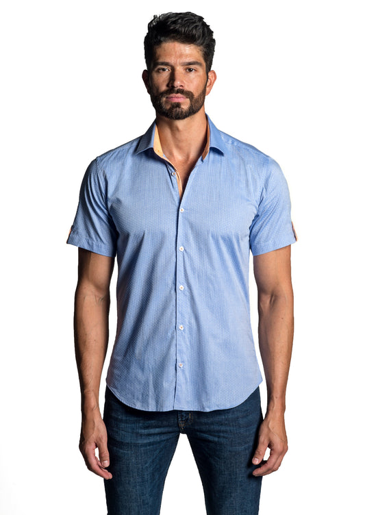 Blue Short Sleeve Shirt T-6657SS - Front - Jared Lang