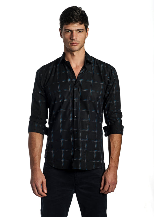 Black Long Sleeve Shirt T-6690 Front