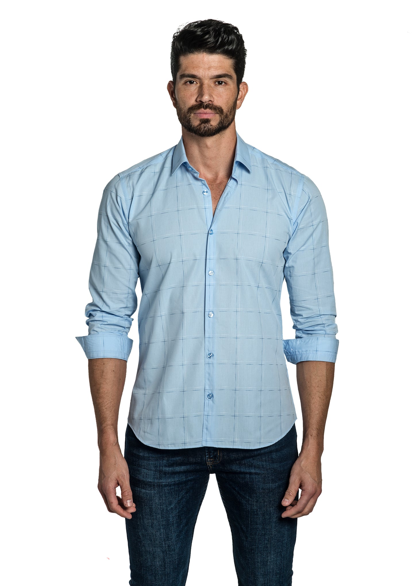 Light Blue Long Sleeve Shirt T-6691