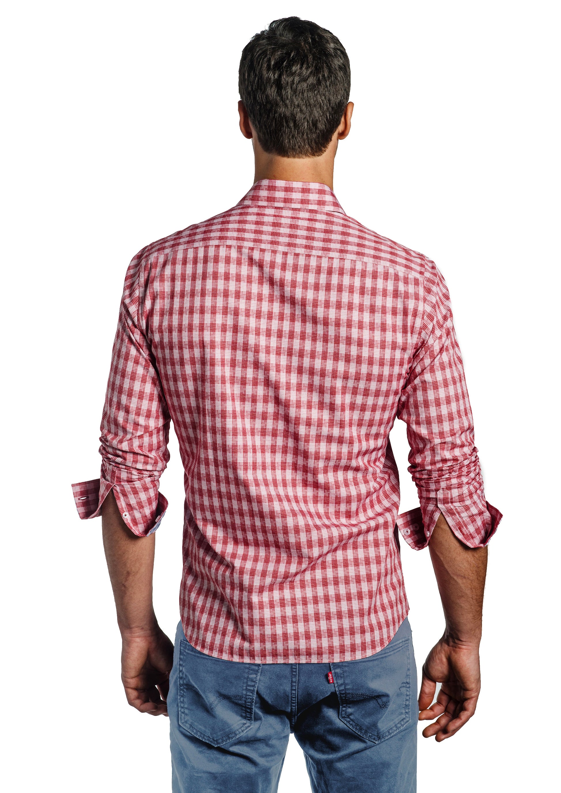 Red Long Sleeve Shirt T-6701 Back